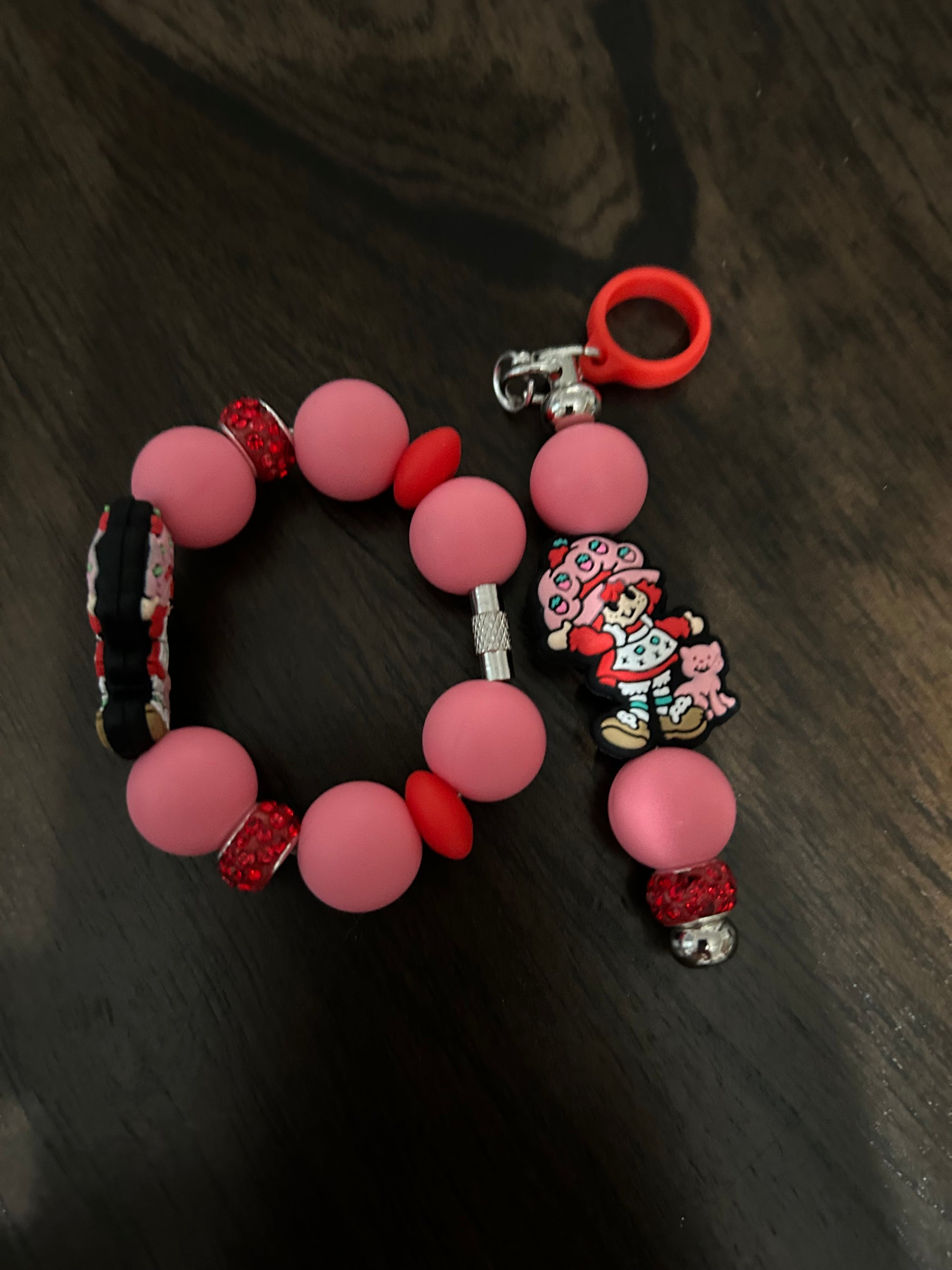 Strawberry Straw and Handle Charm