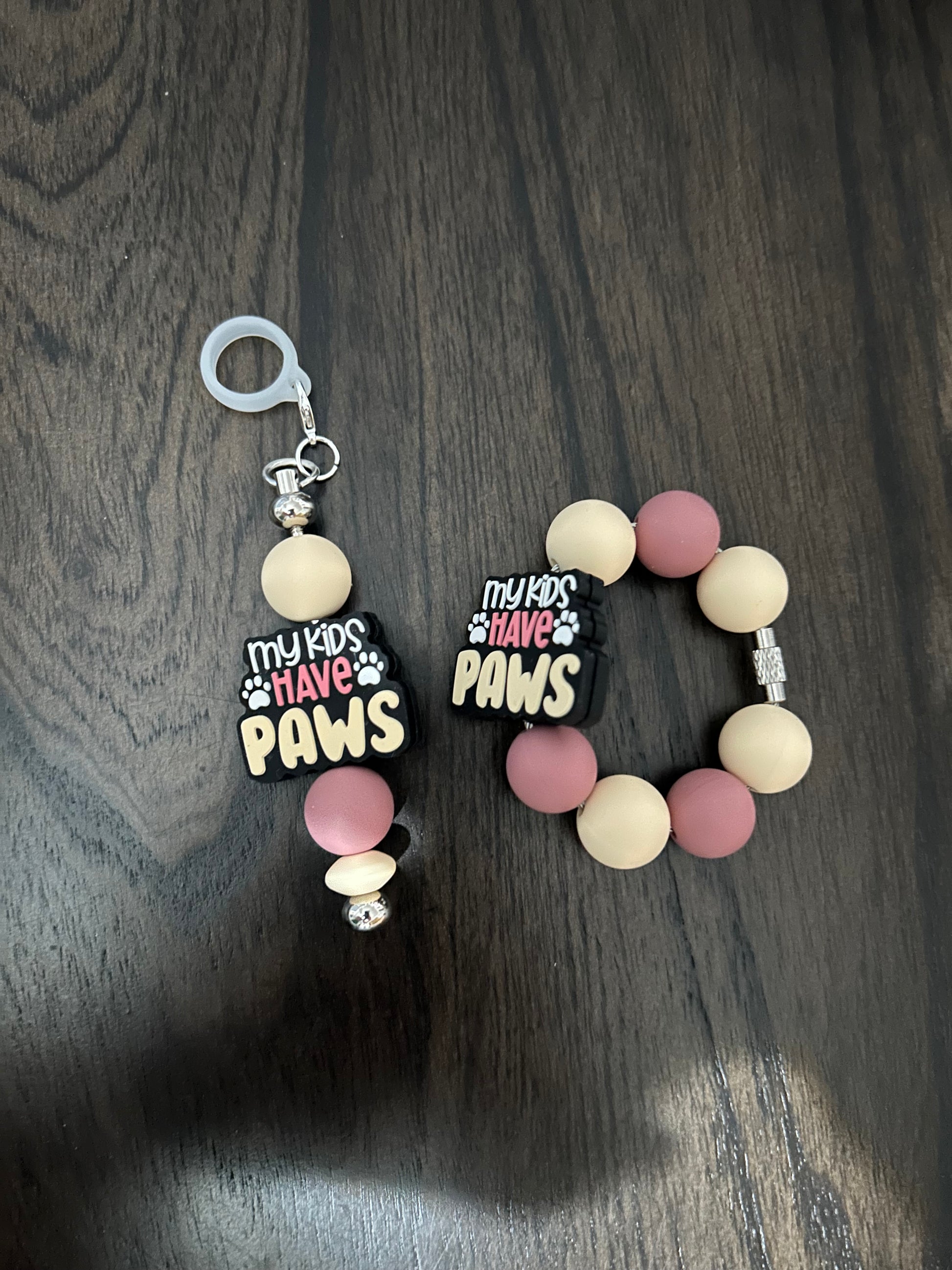 Kids Have Paws Straw and Handle Charm set