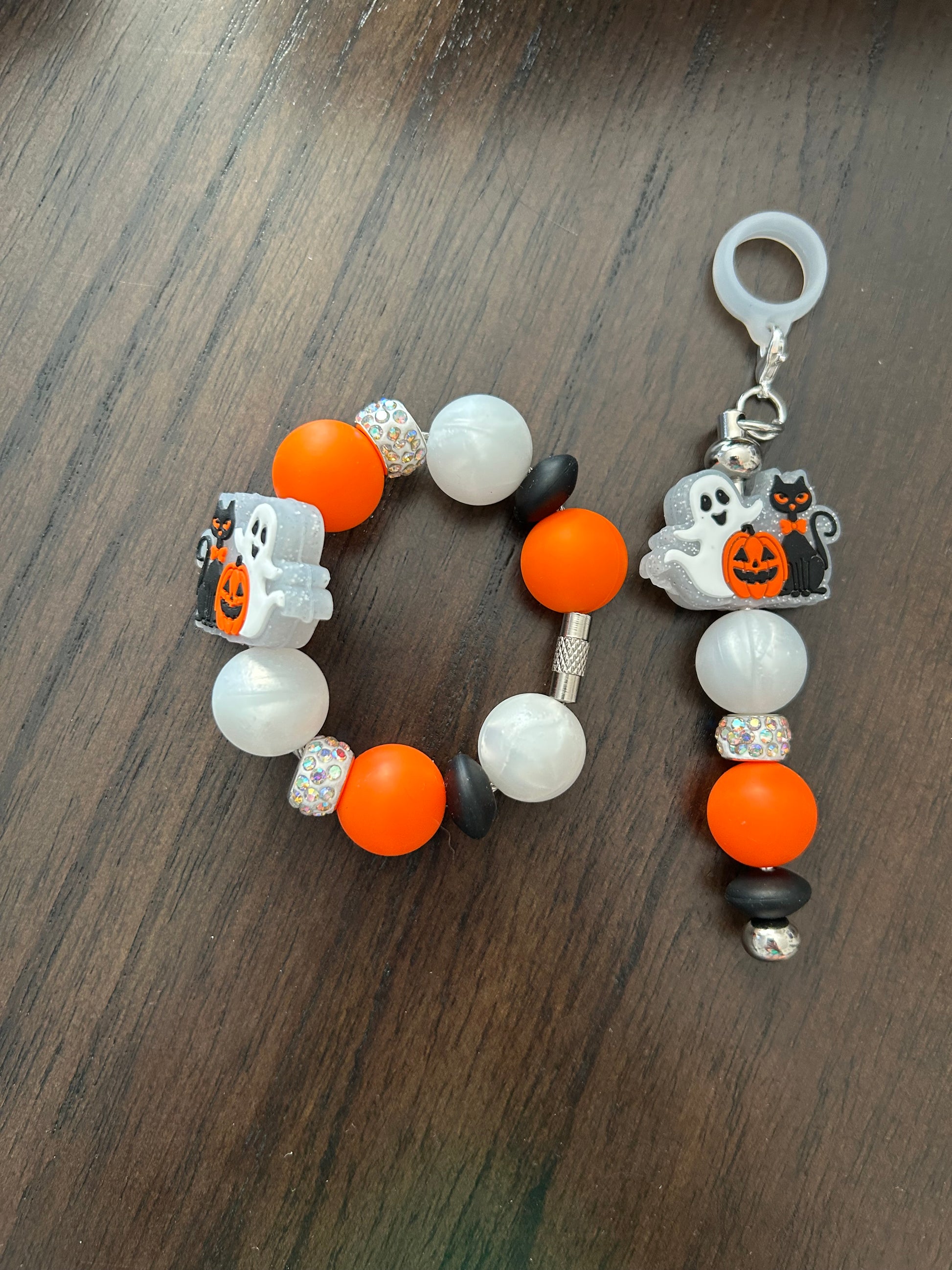 Ghost Straw and Handle Charm set