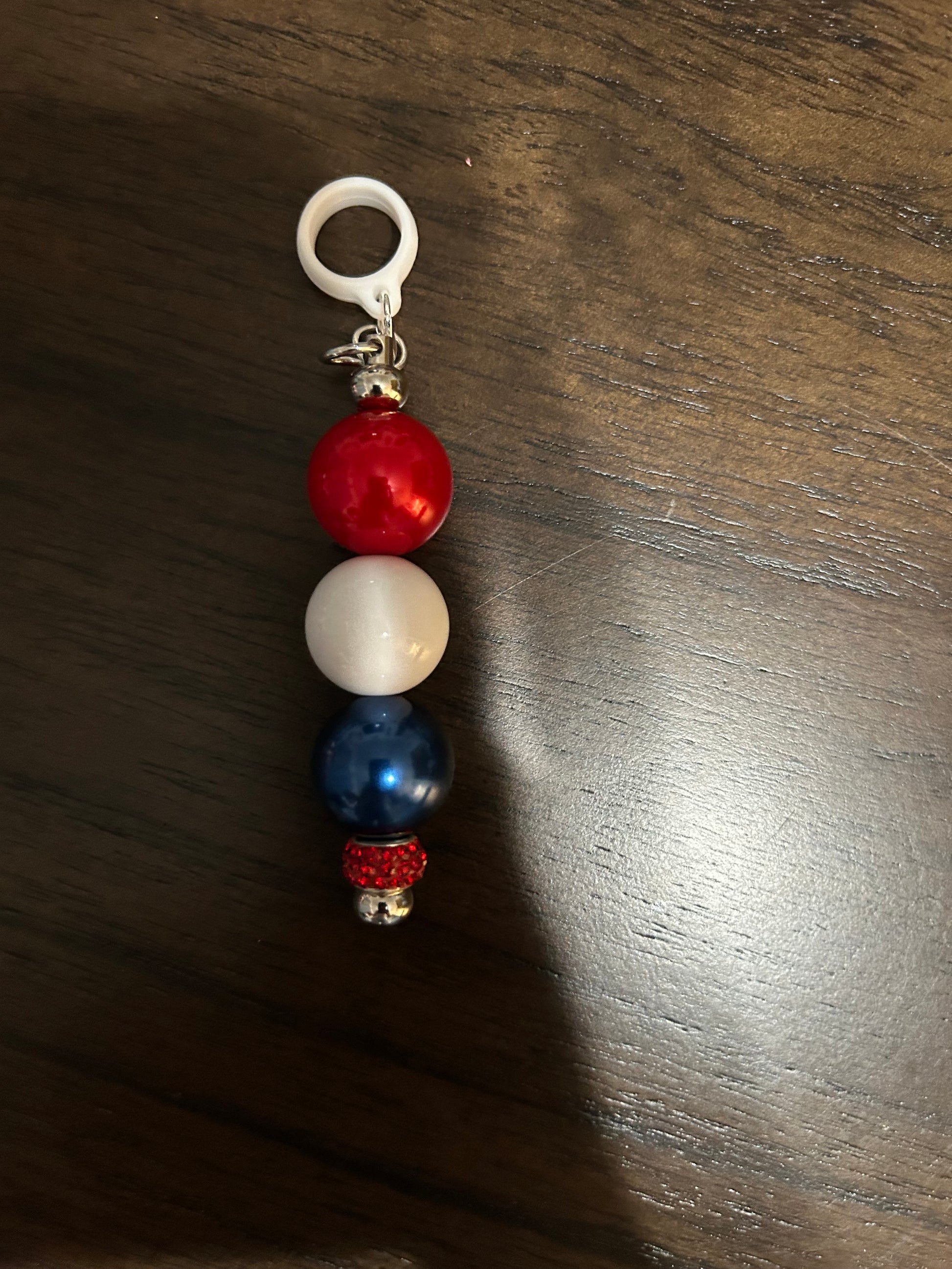Red White and Blue Straw Charm