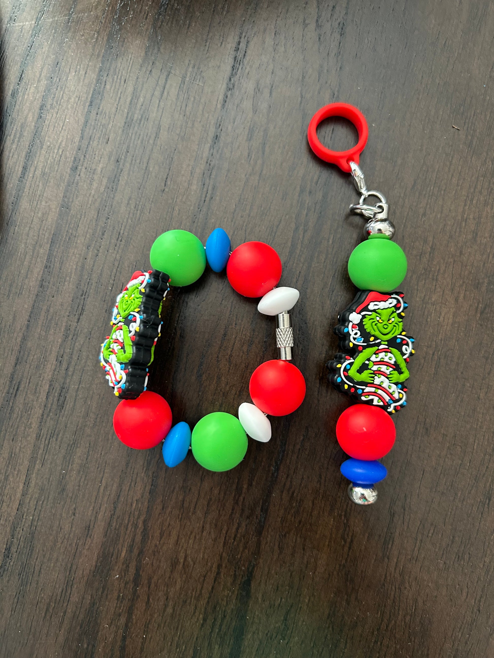 Green Guy Straw and Handle Charm set