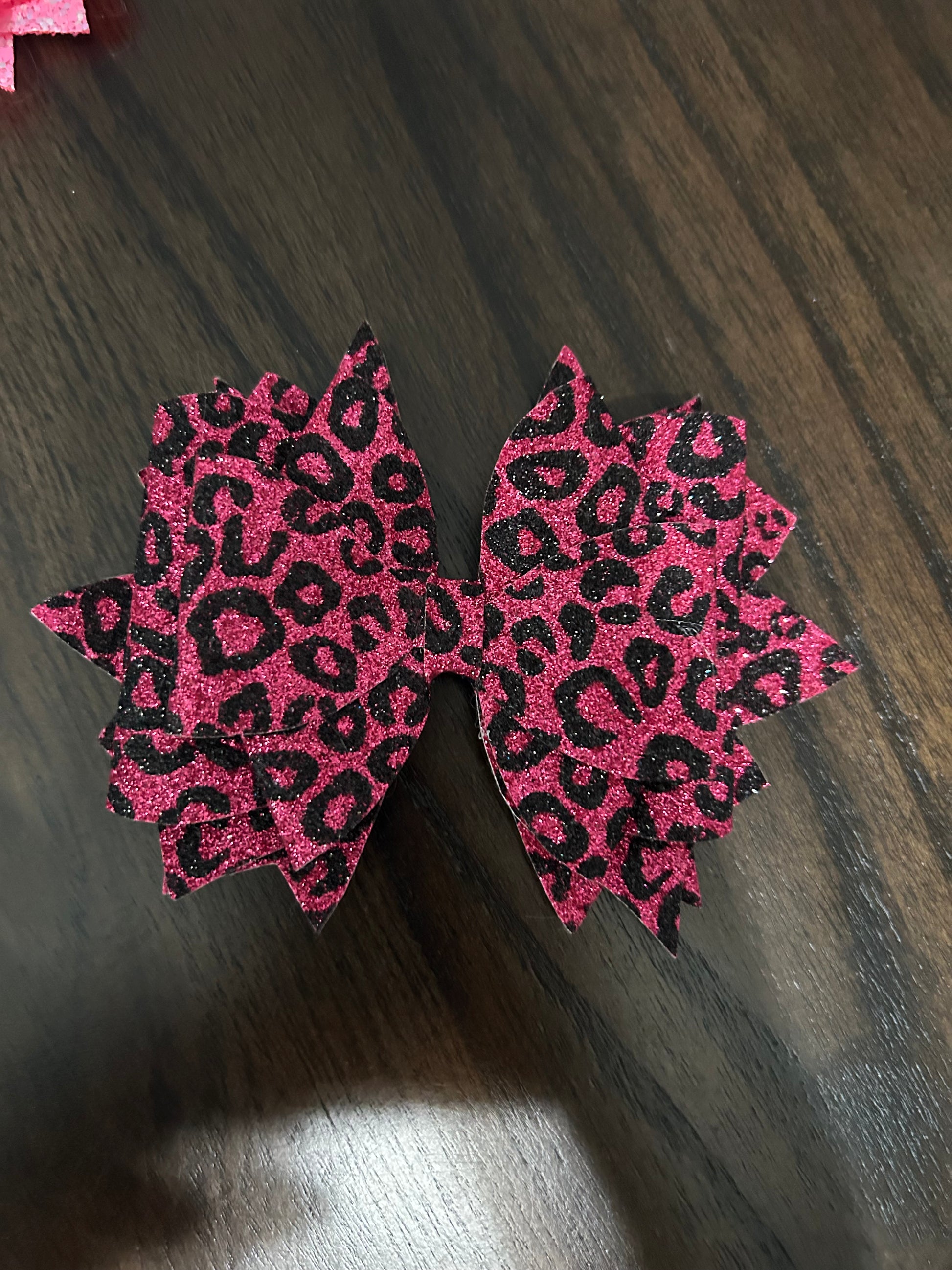 Pink Leopard Print Bow