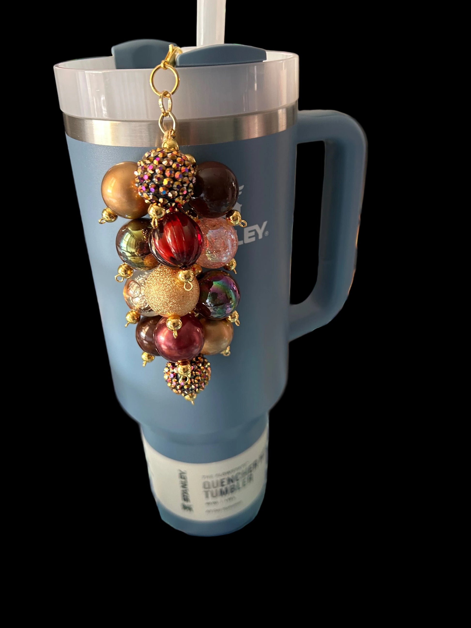 Chocolate Gold Bauble Straw Charm