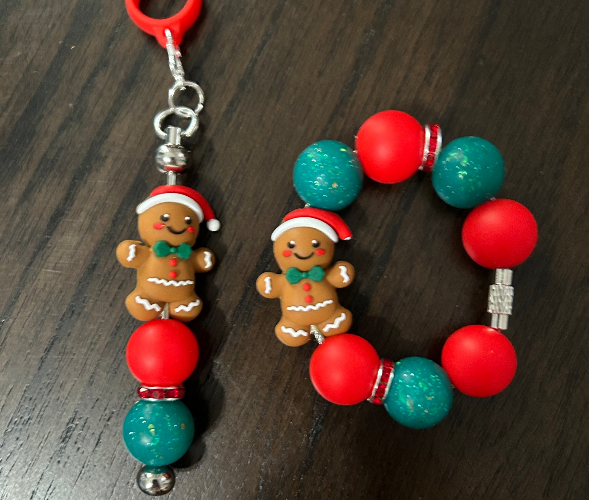 Gingerbread Straw and Handle Charm set