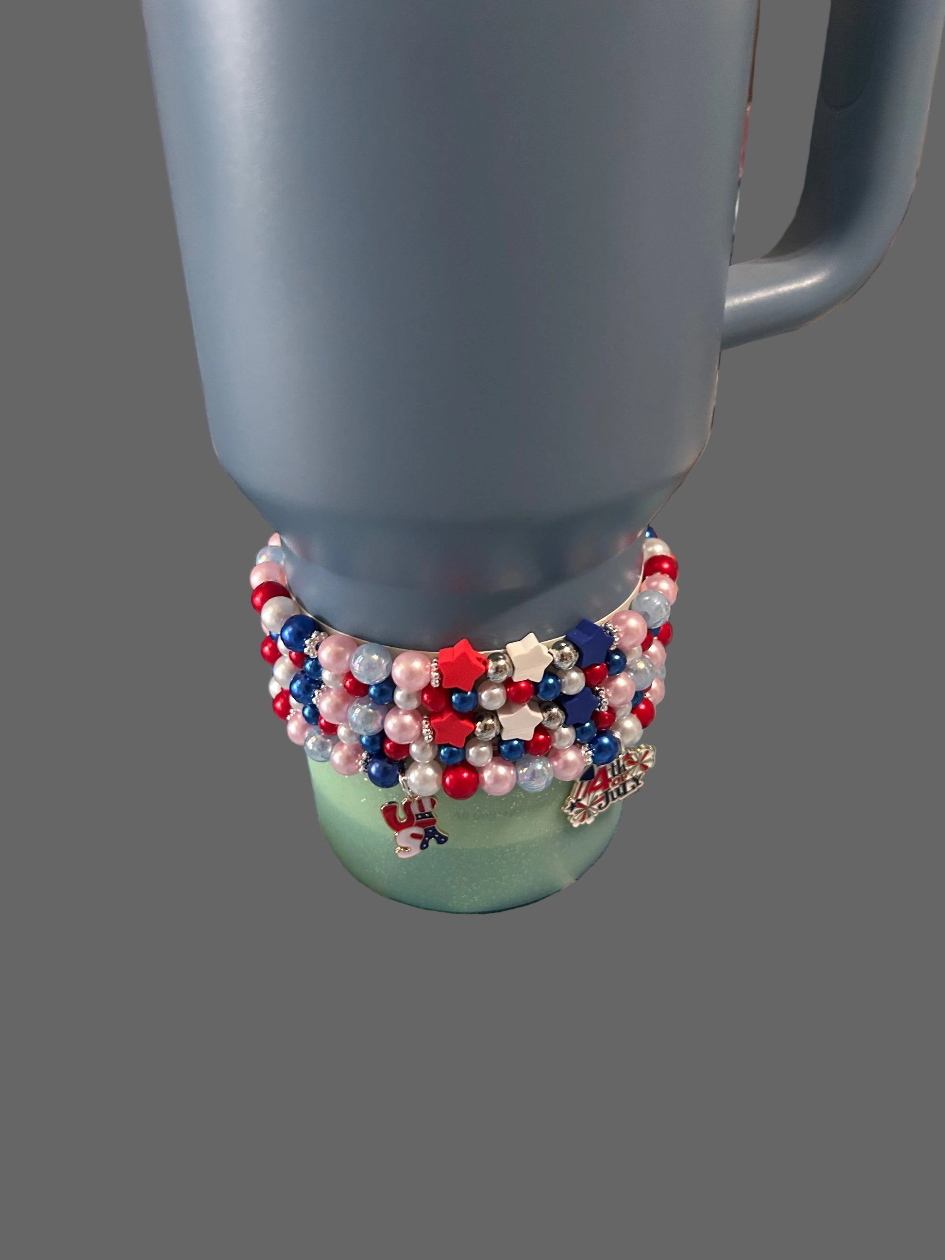 Pink, Red White and Blue Bracelet Stack