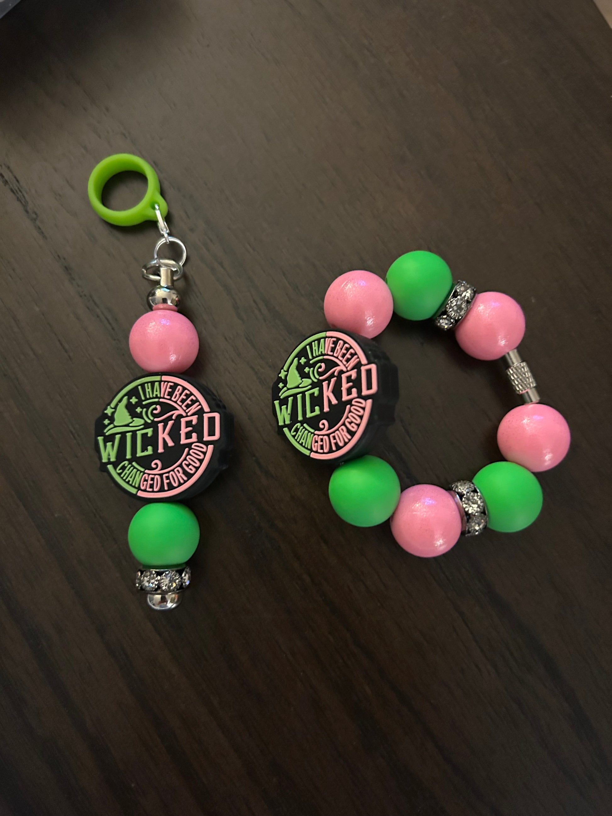 Good Evil Witches Straw and Handle Charm set