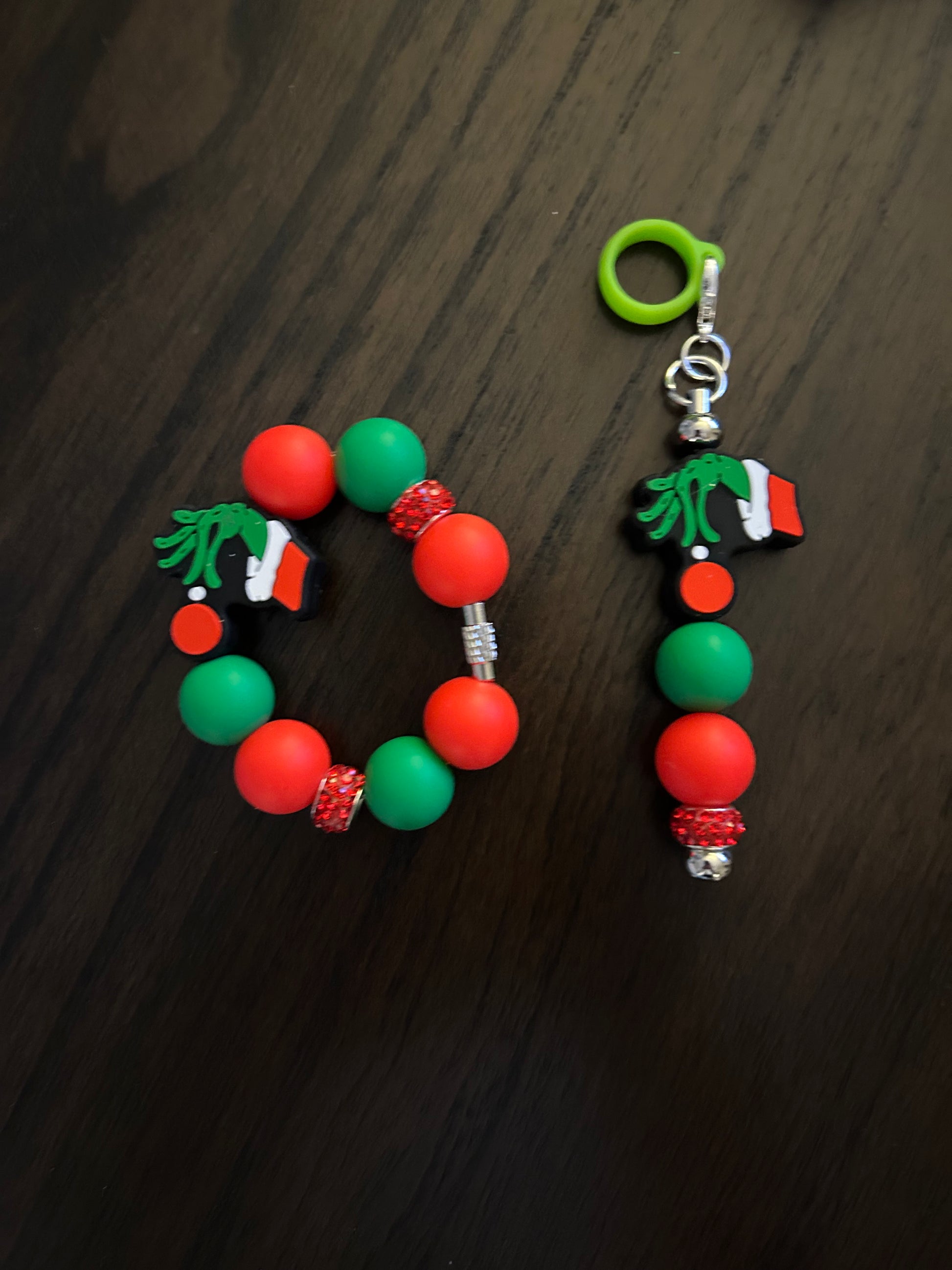 Green Guy Straw and Handle Charm set