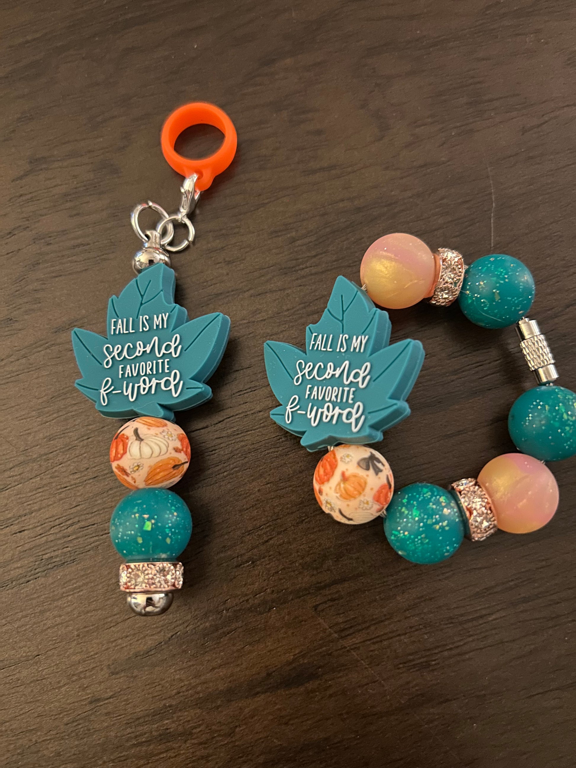 Fall is my second favorite F word Straw and Handle Charm set