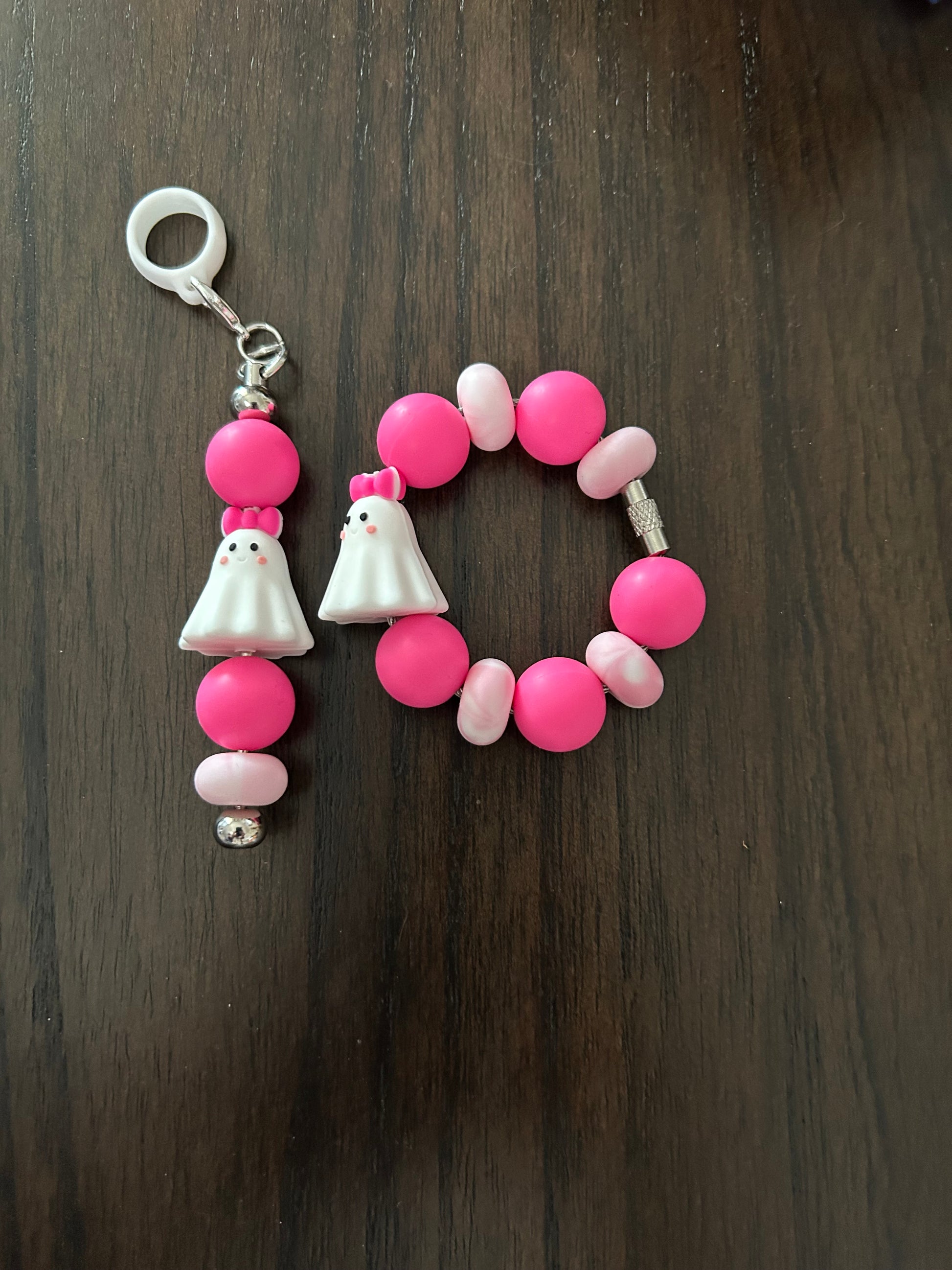 Ghost Straw and Handle Charm set