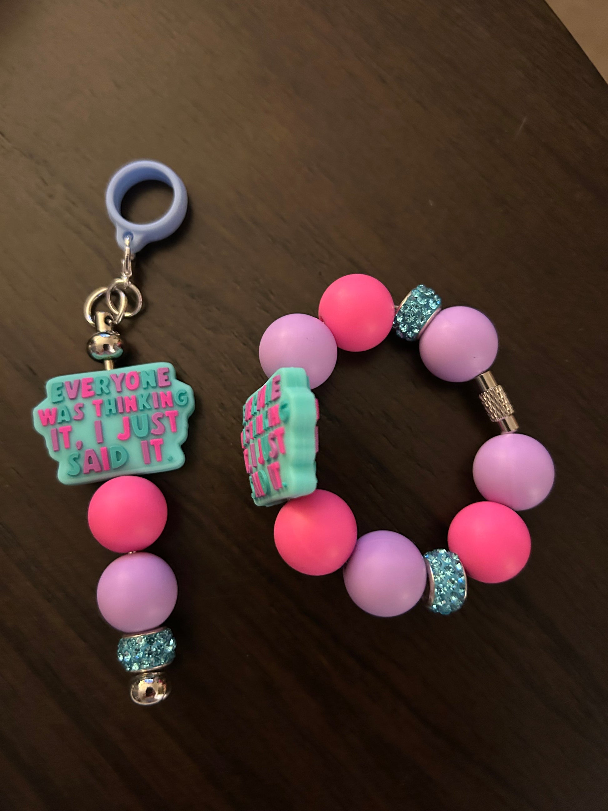 Adult Humor Straw and Handle Charm set