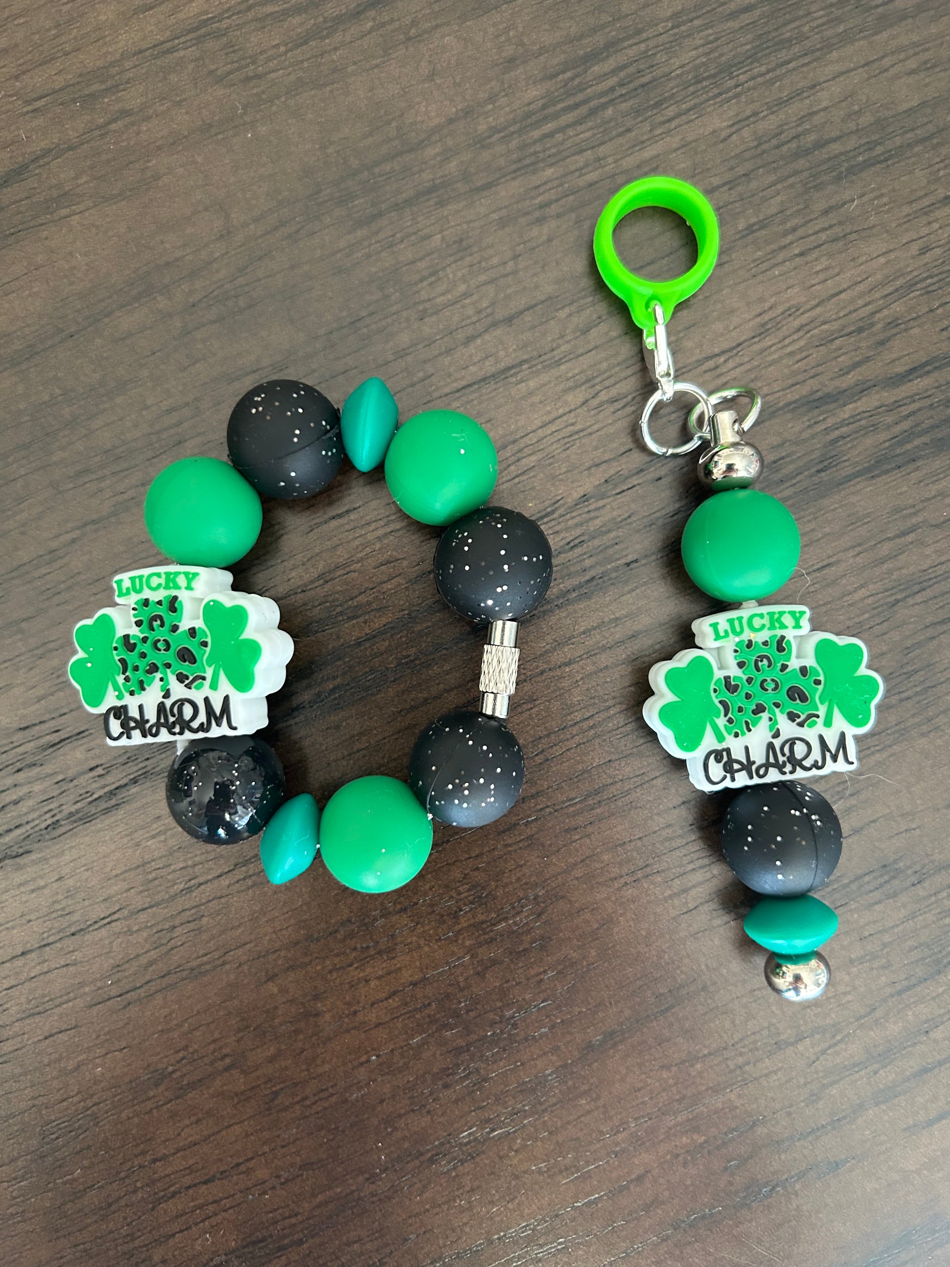 St. Patrick’s Day Straw and Handle Charm set