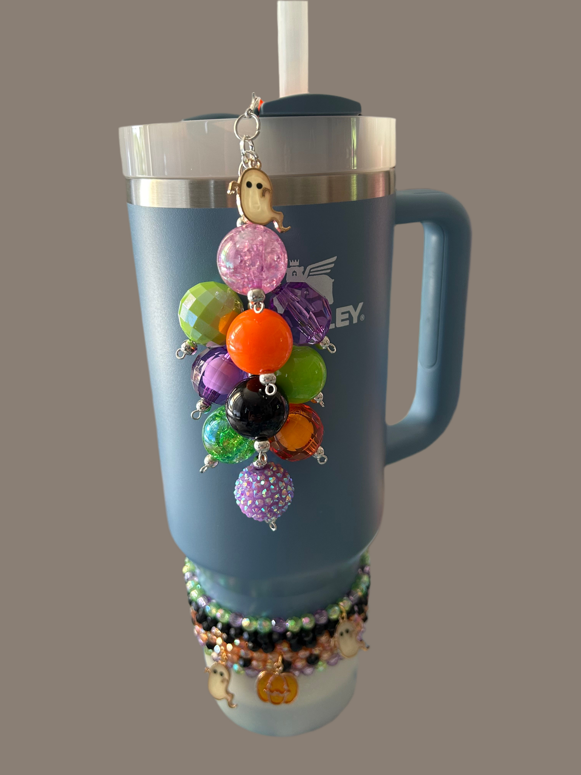Halloween Ghost Bauble Straw Charm