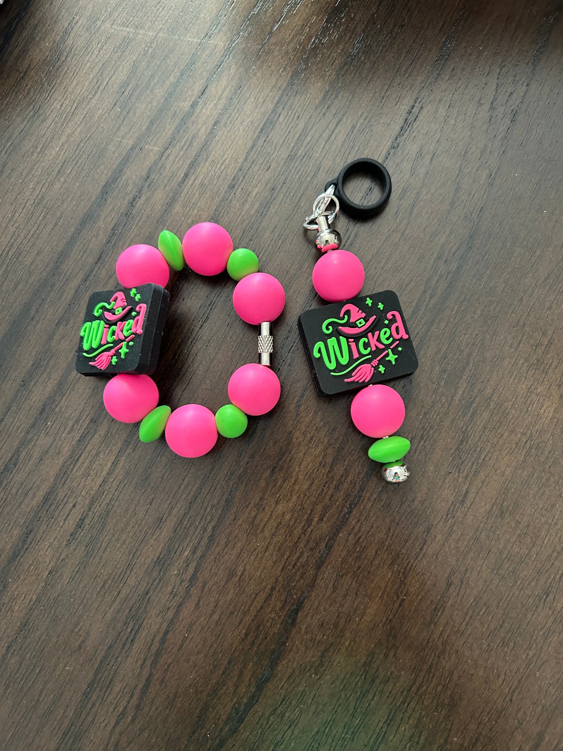 Witches Straw and Handle Charm set