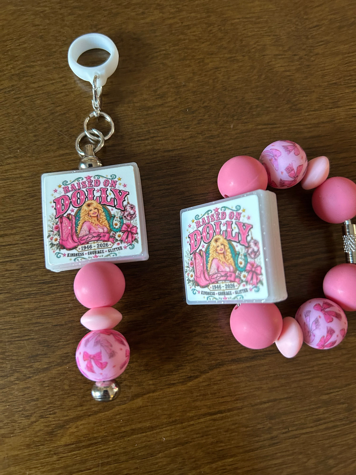 Dolly Straw and Handle Charm set