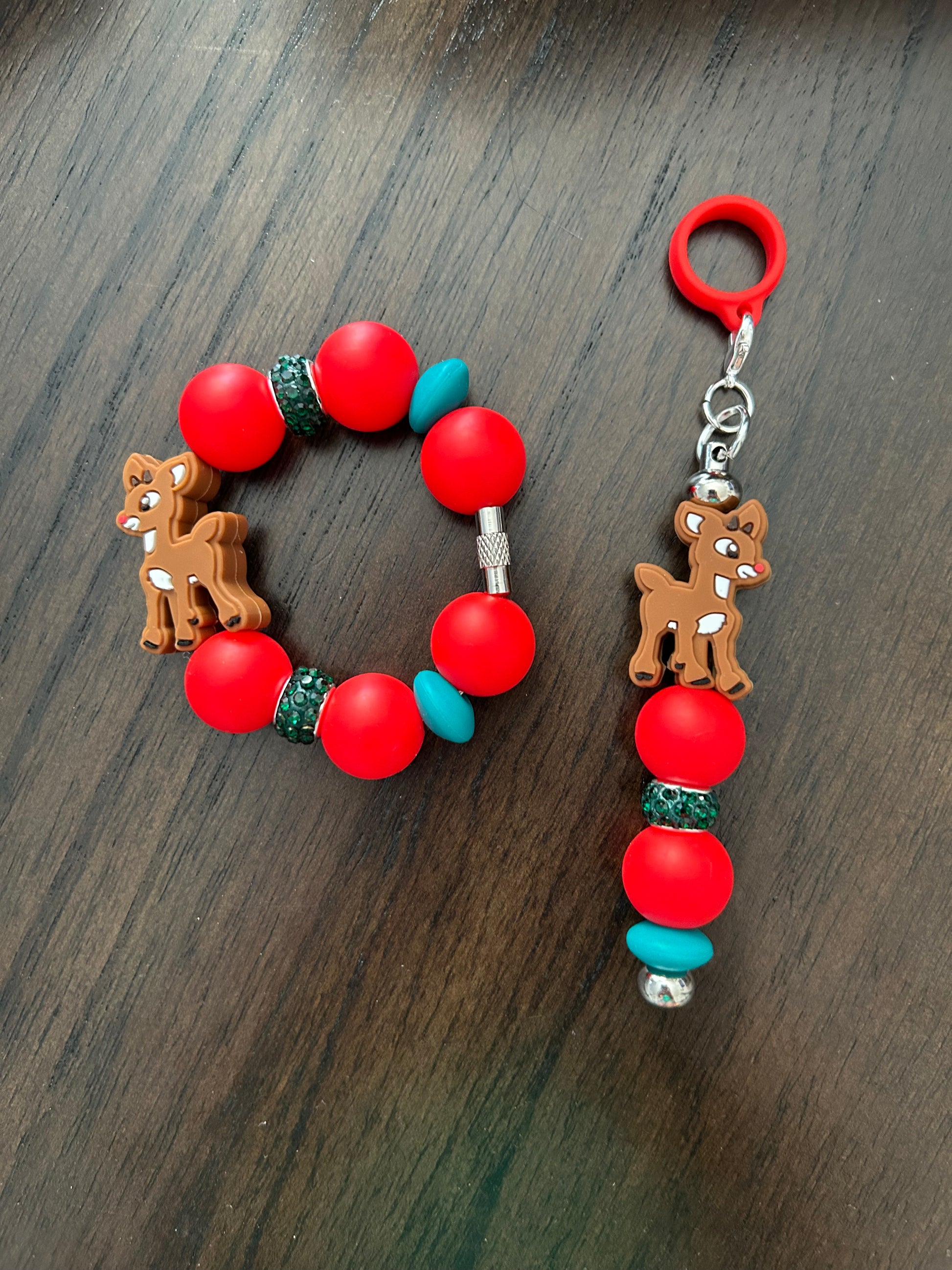 Deer Straw and Handle Charm set