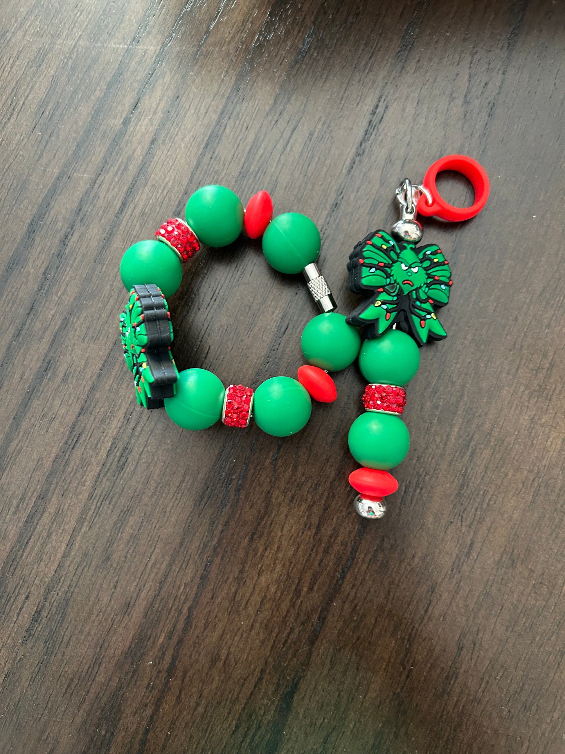 Green Guy Straw and Handle Charm set