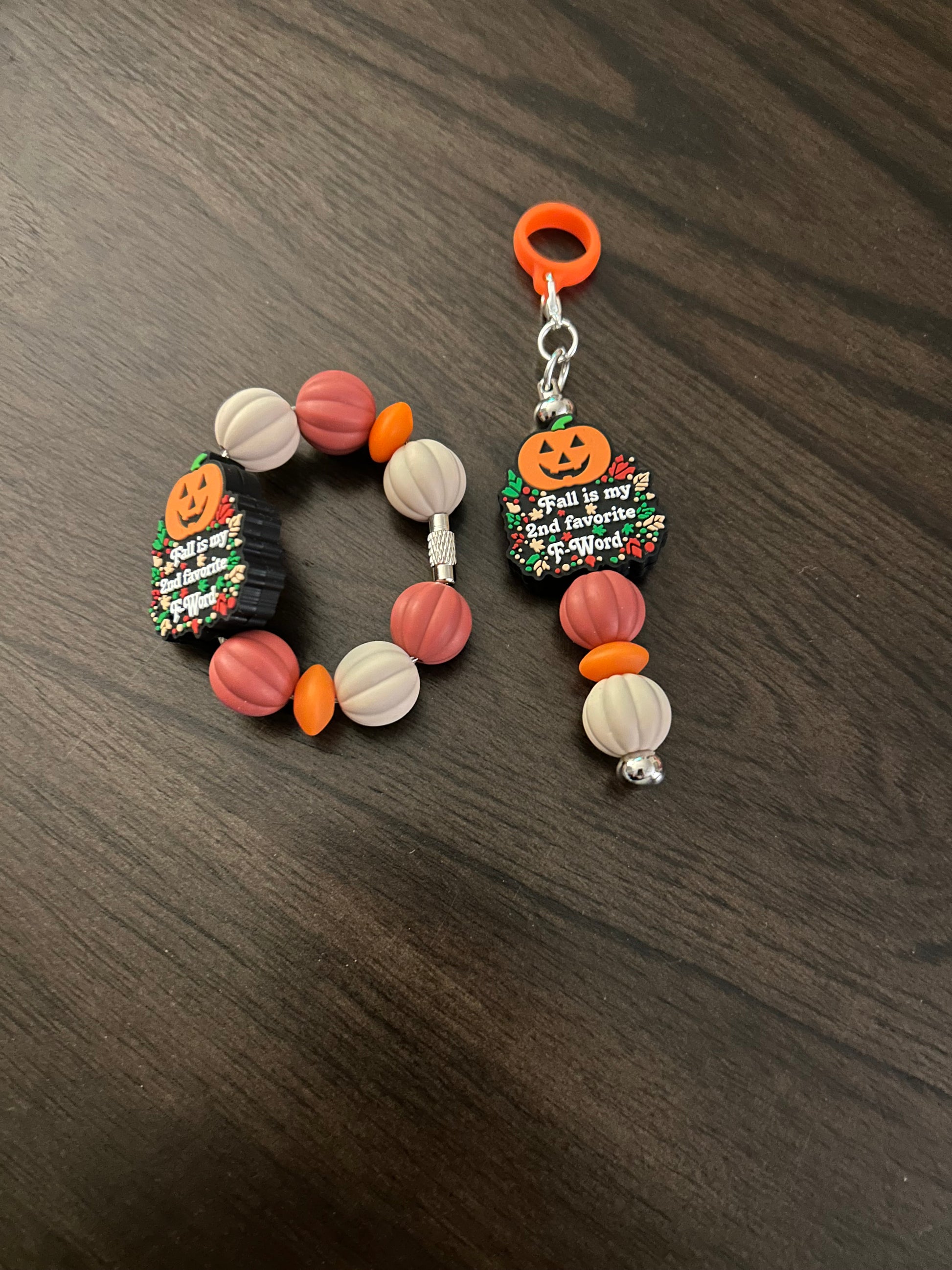 Fall is my favorite “F” word Straw and Handle Charm set