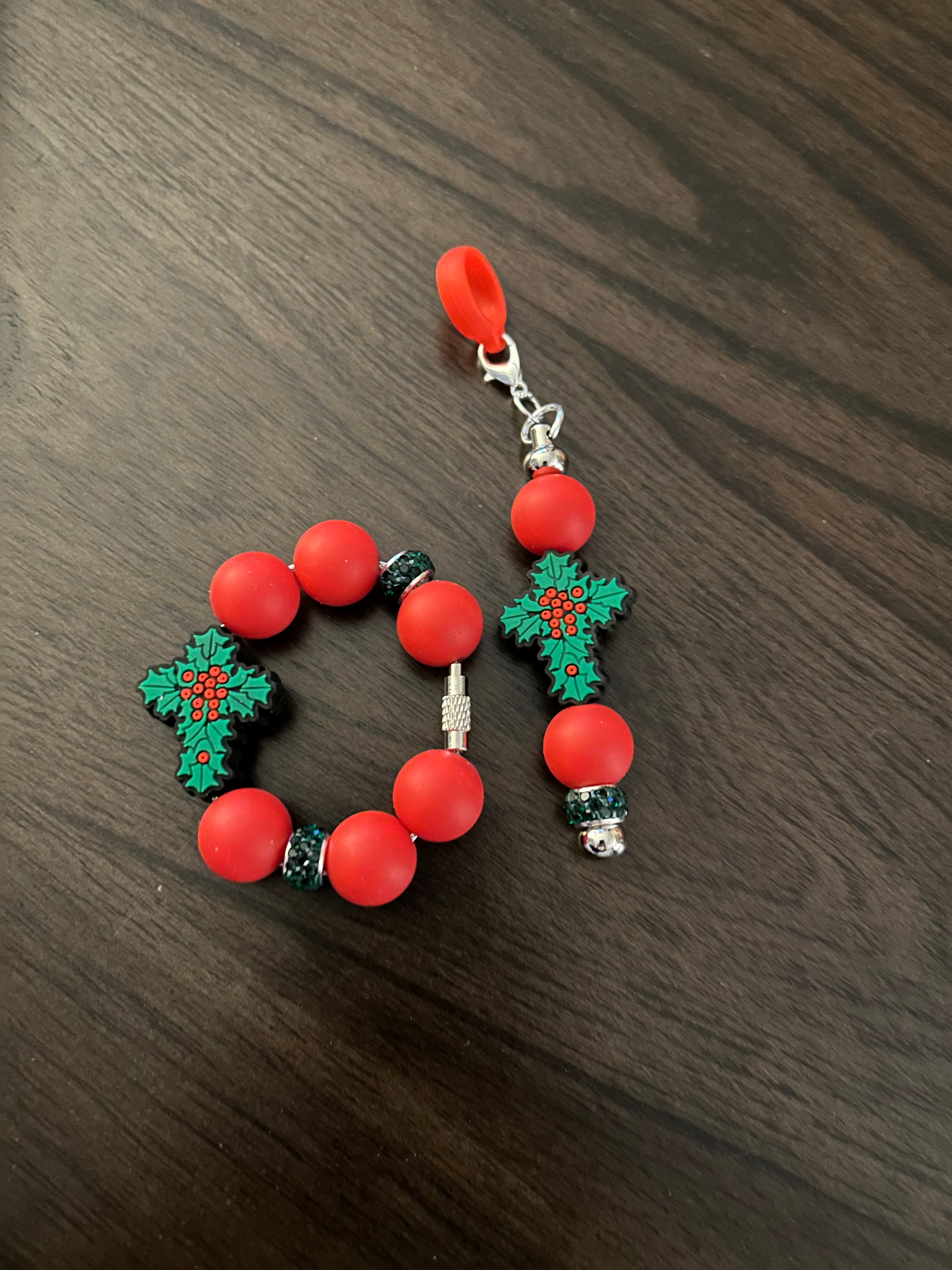 Christmas Straw and Handle Charm set
