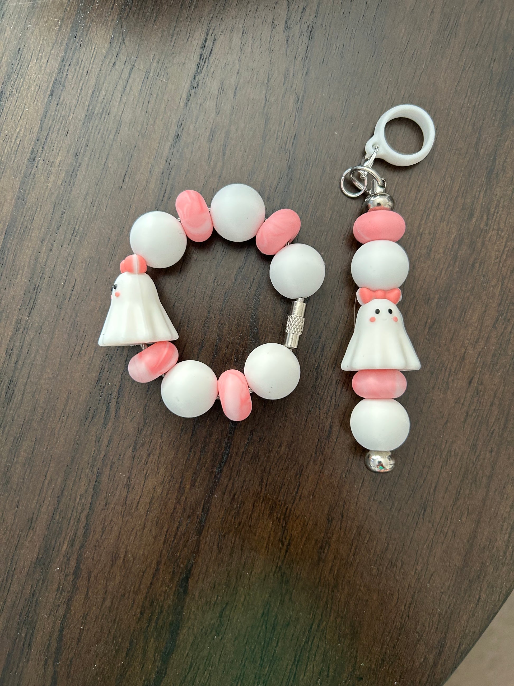Ghost Straw and Handle Charm set