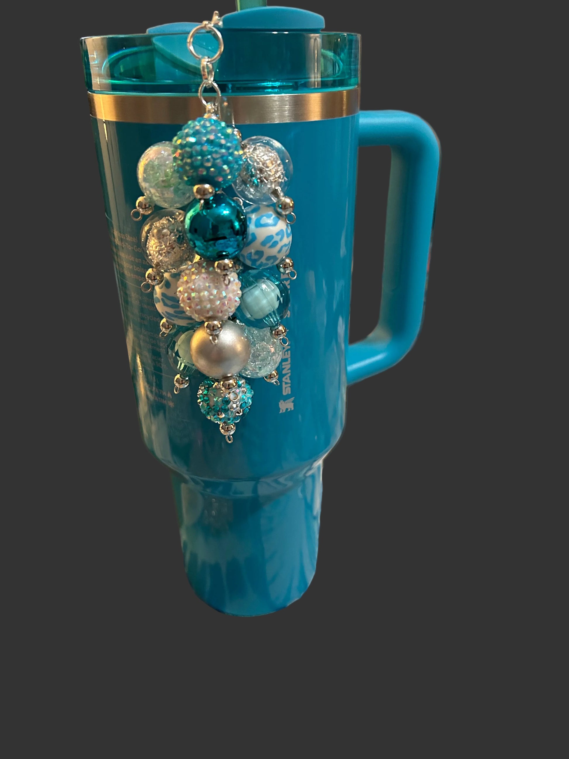 Blue and White Bauble Straw Charm