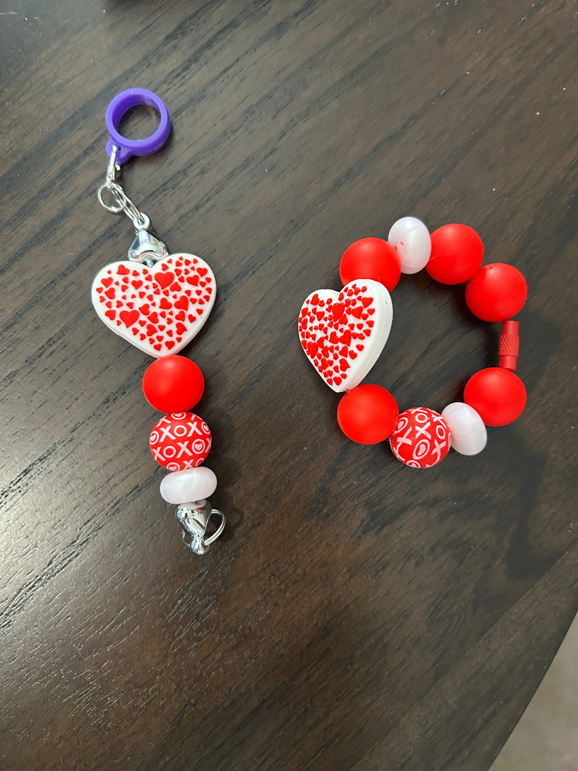Heart Straw and Handle Charm set