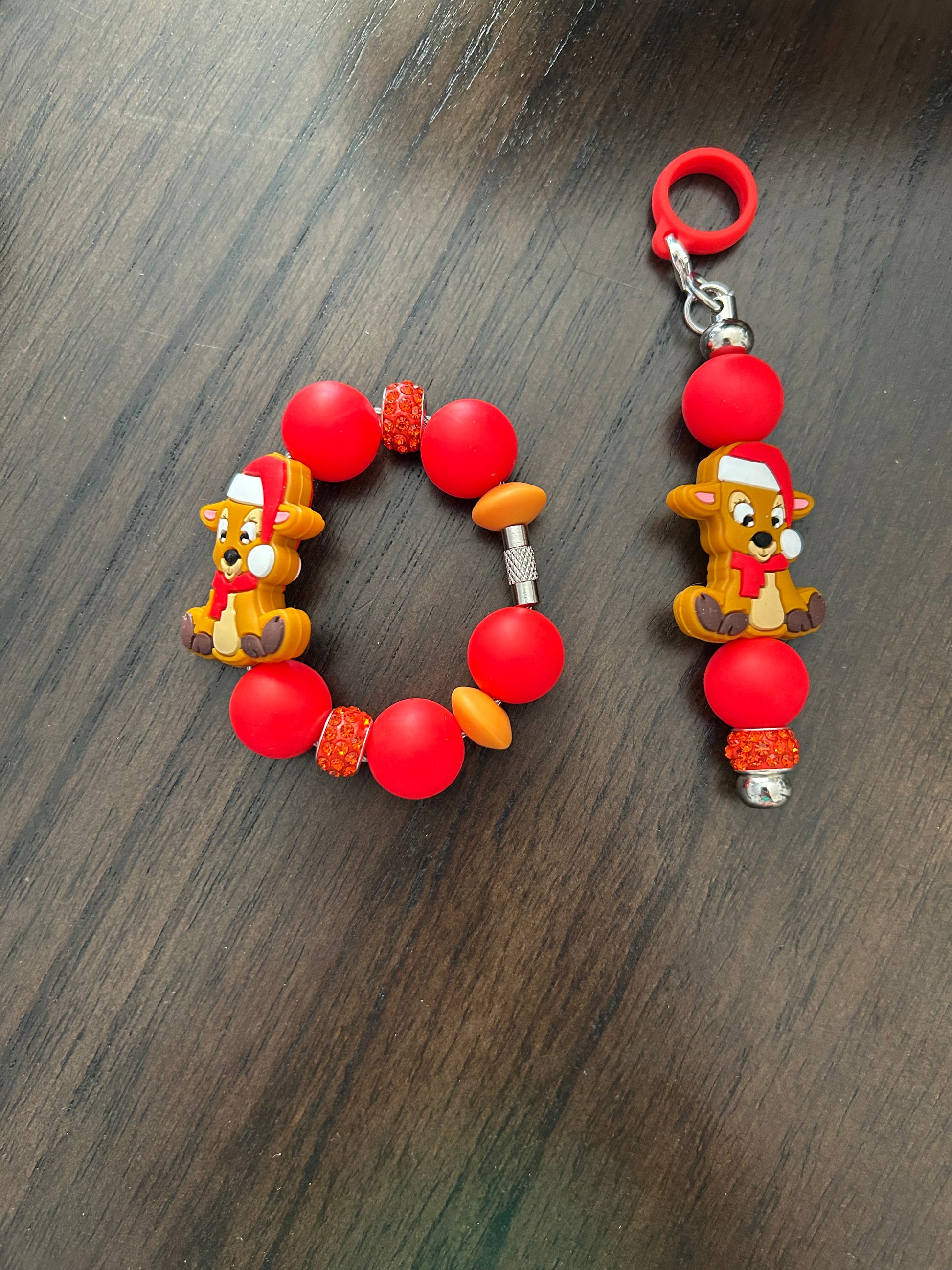 Deer Straw and Handle Charm set