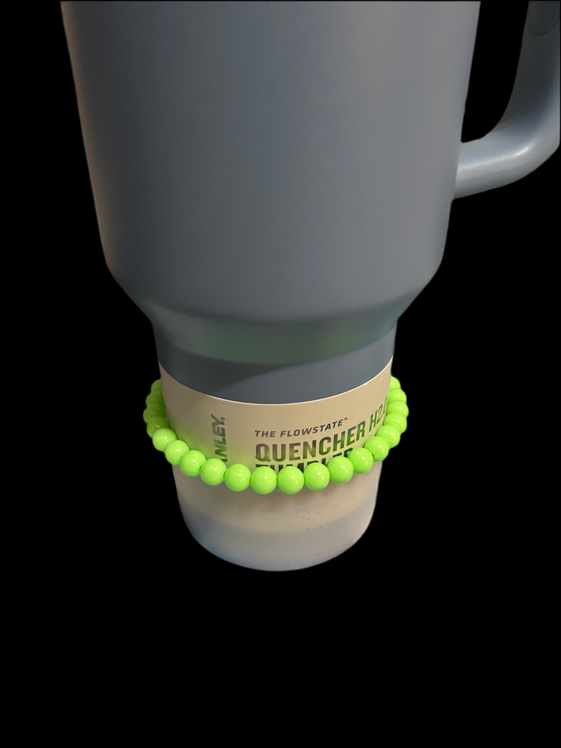 Neon Green Large Bead Bracelet 30/40 oz Tumbler