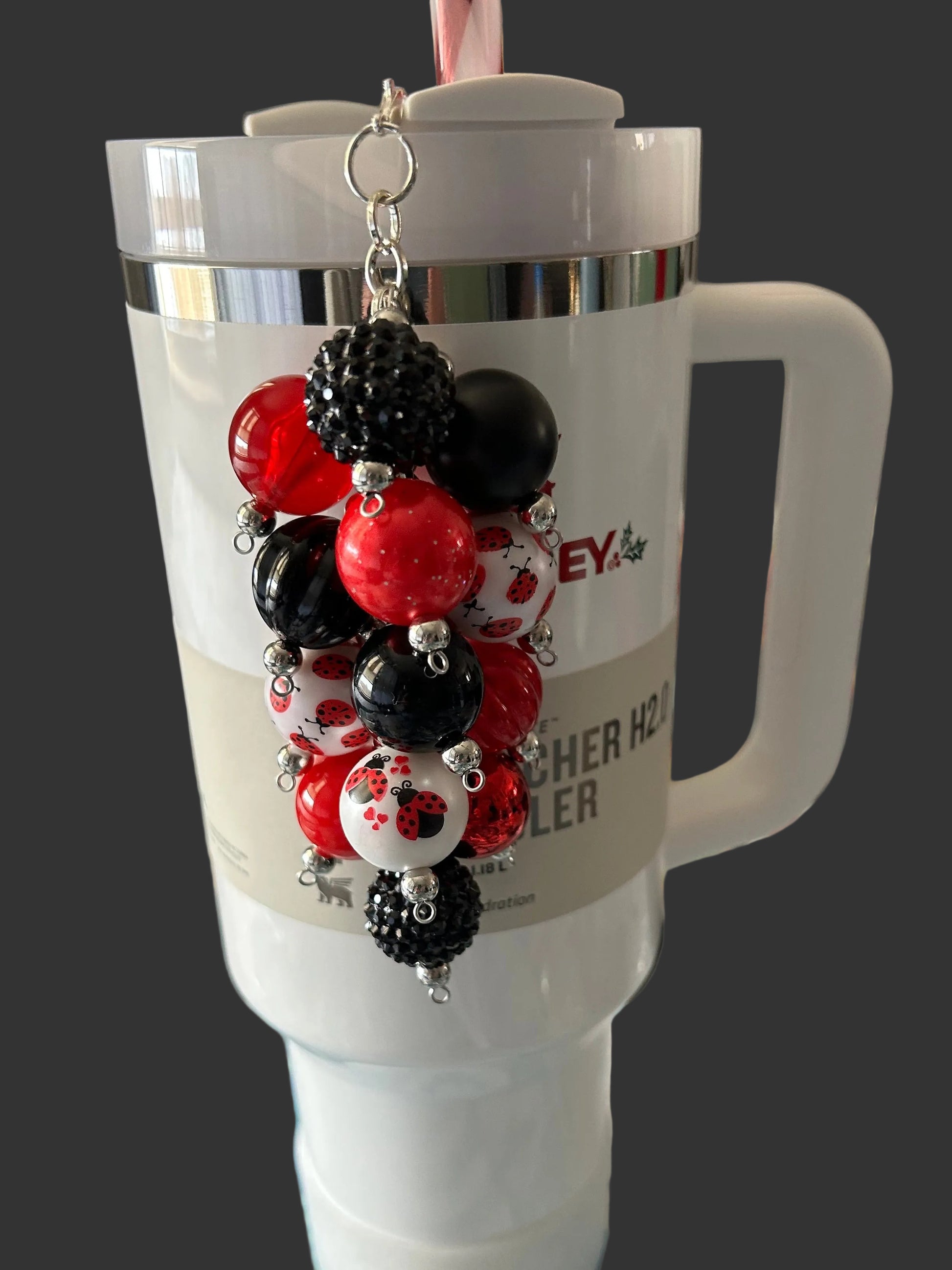 Ladybug Bauble Straw Charm