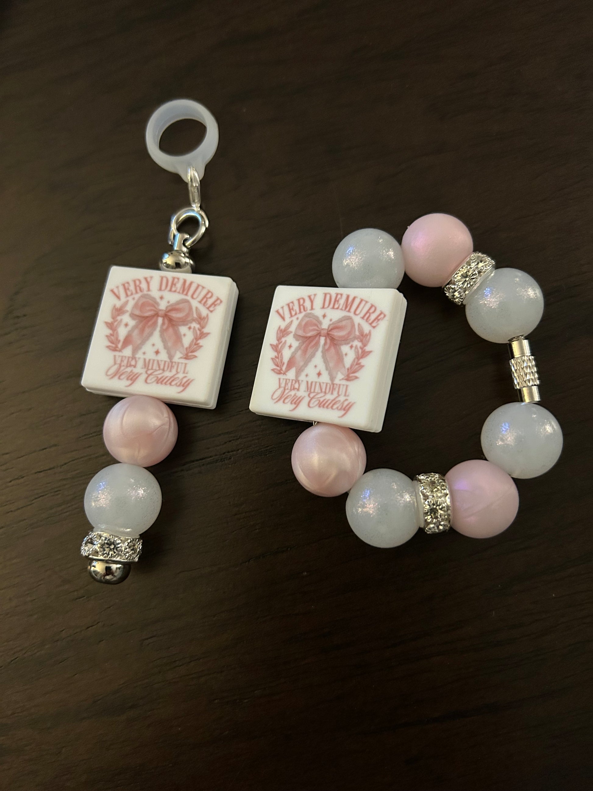 Very Cutesy Straw and Handle Charm set