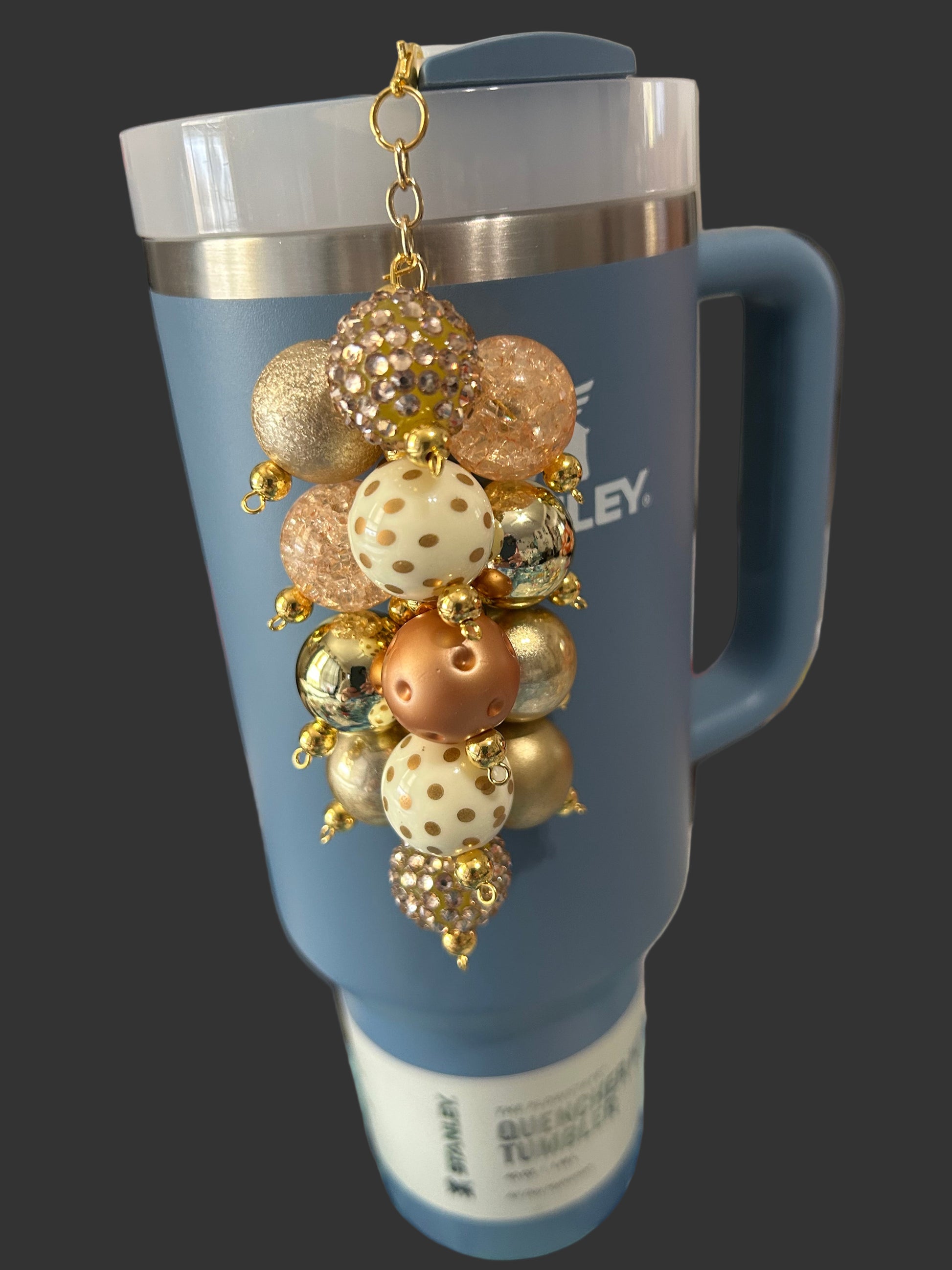 Gold Bauble Straw Charm