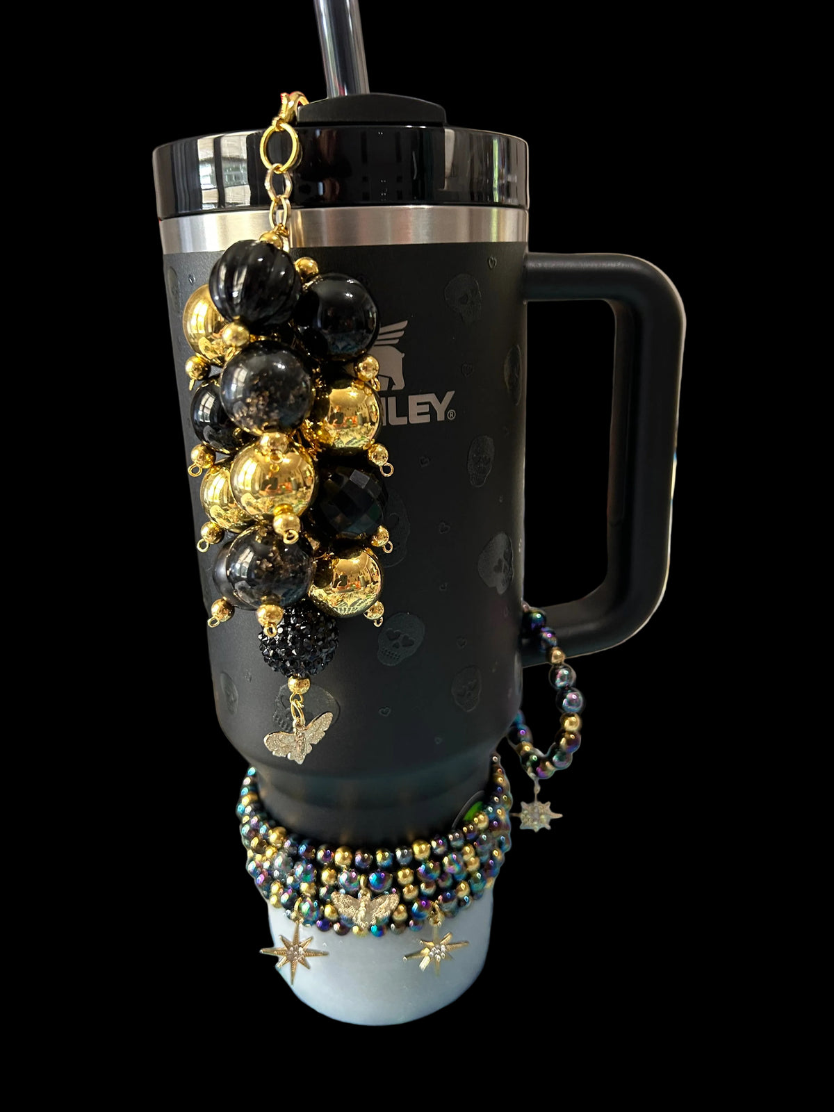 Black Magic Bauble Straw Charm