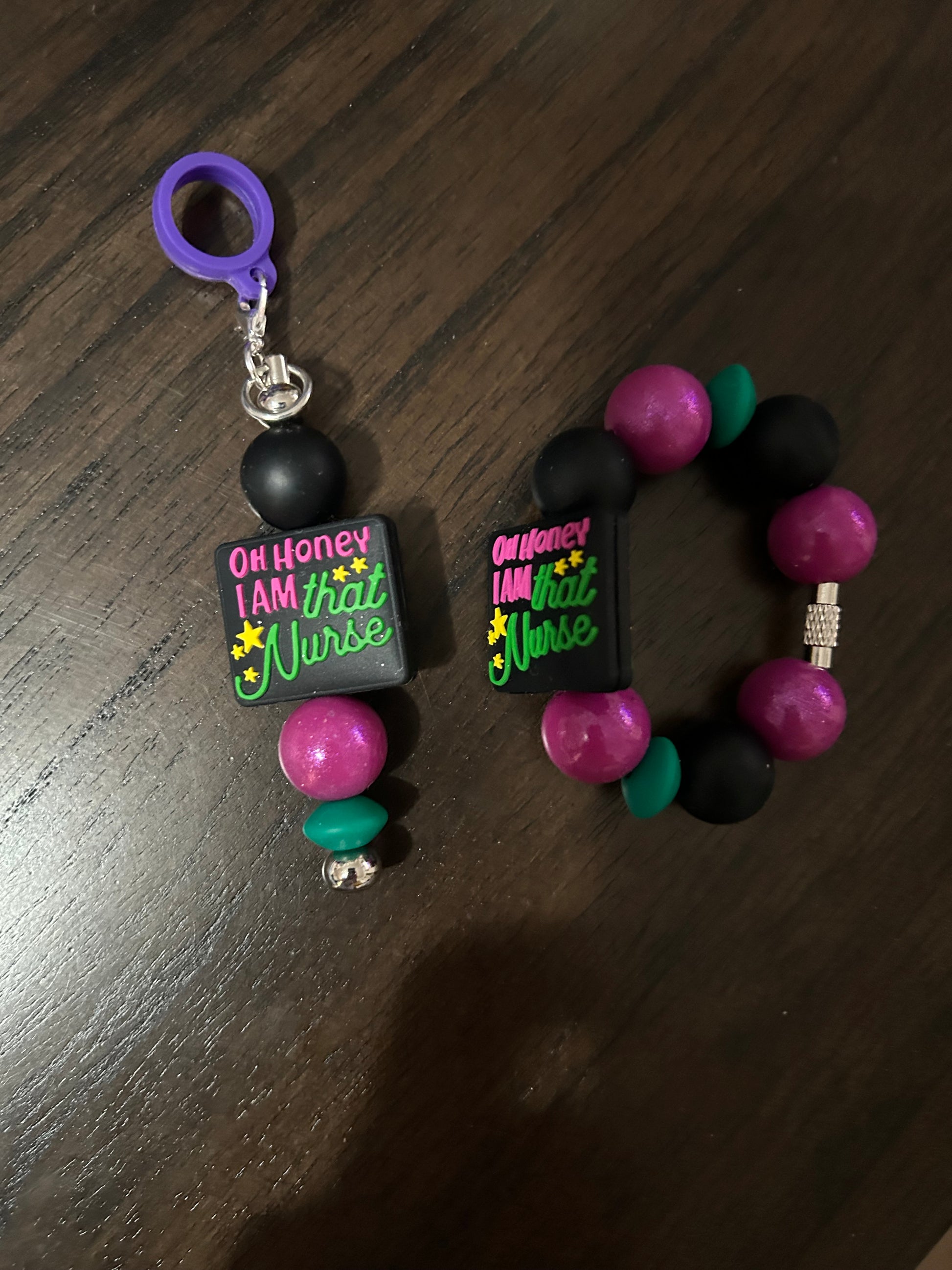 Oh Honey I am That Nurse Straw and Handle Charm set