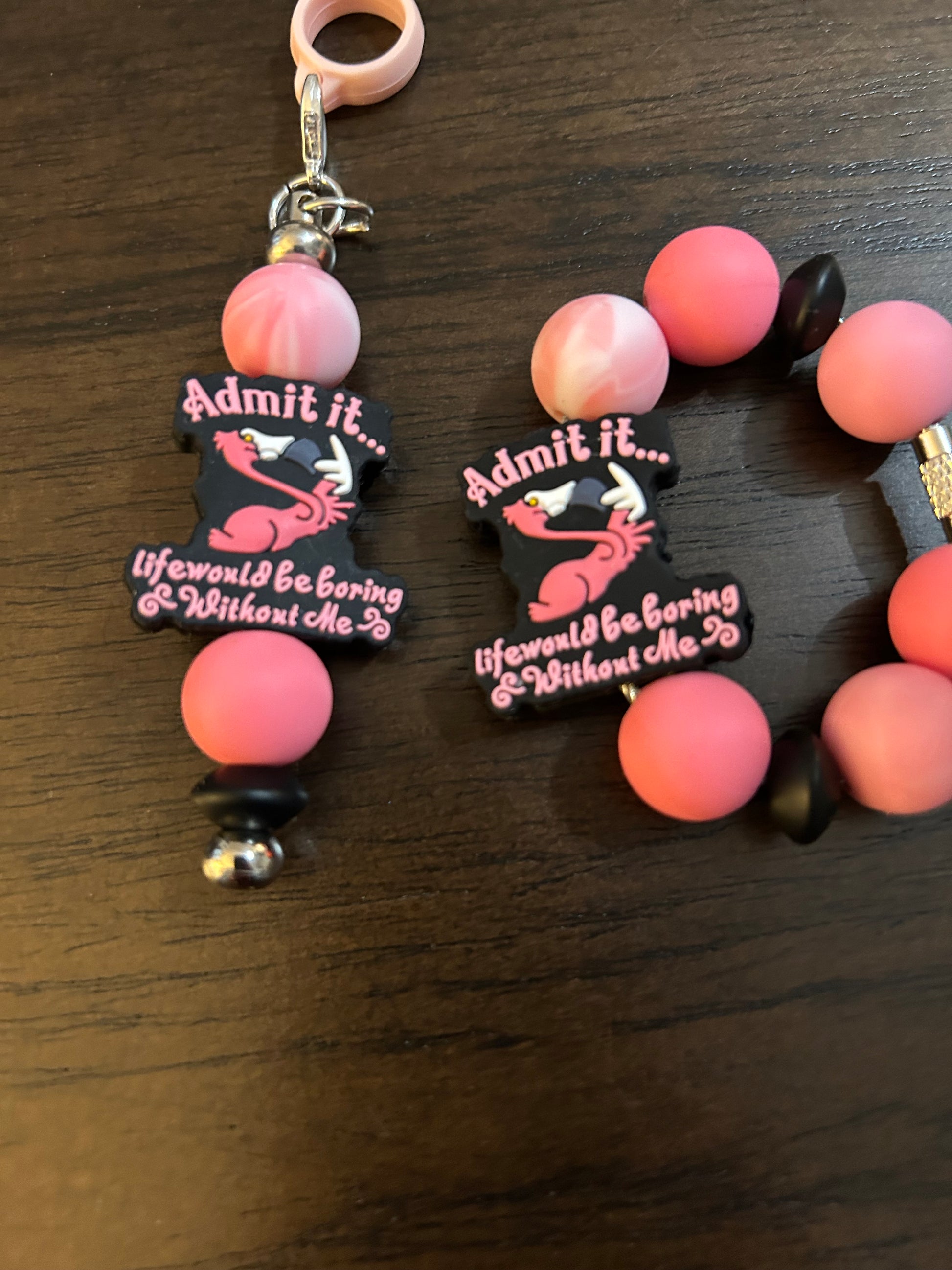 Adult Humor Straw and Handle Charm set