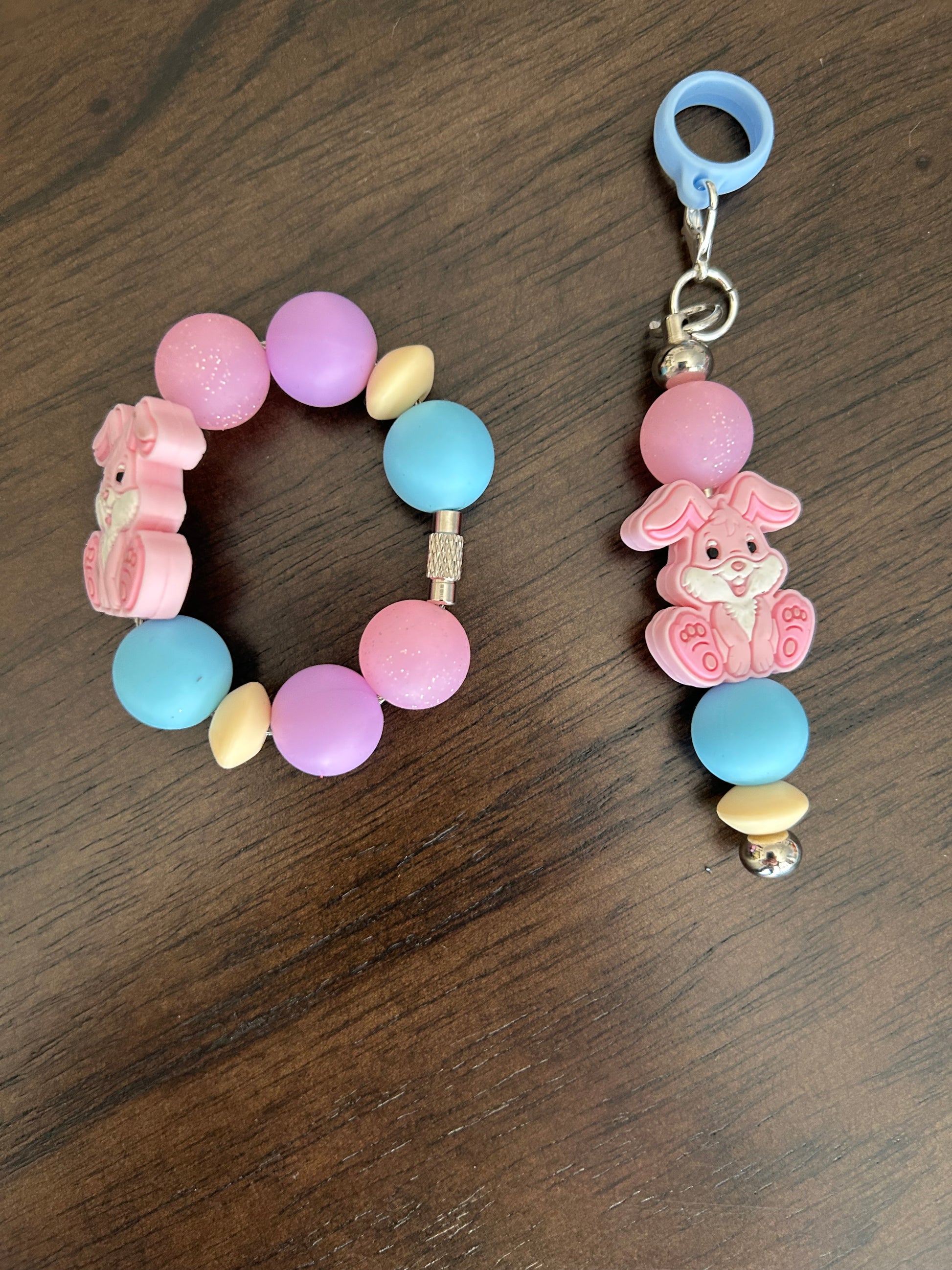 Easter Straw and Handle Charm set