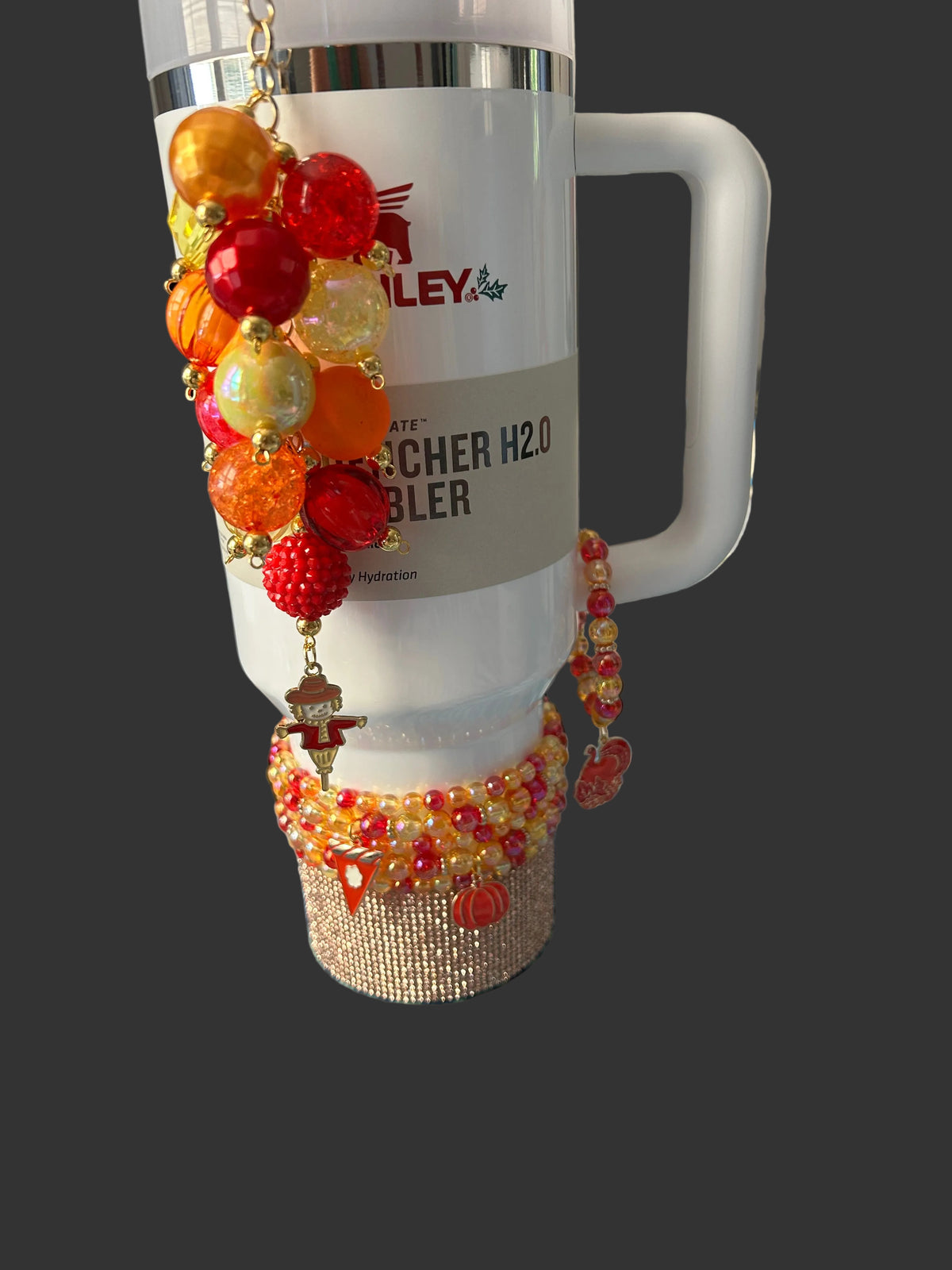 Red Orange Yellow Fall Bauble Straw Charm