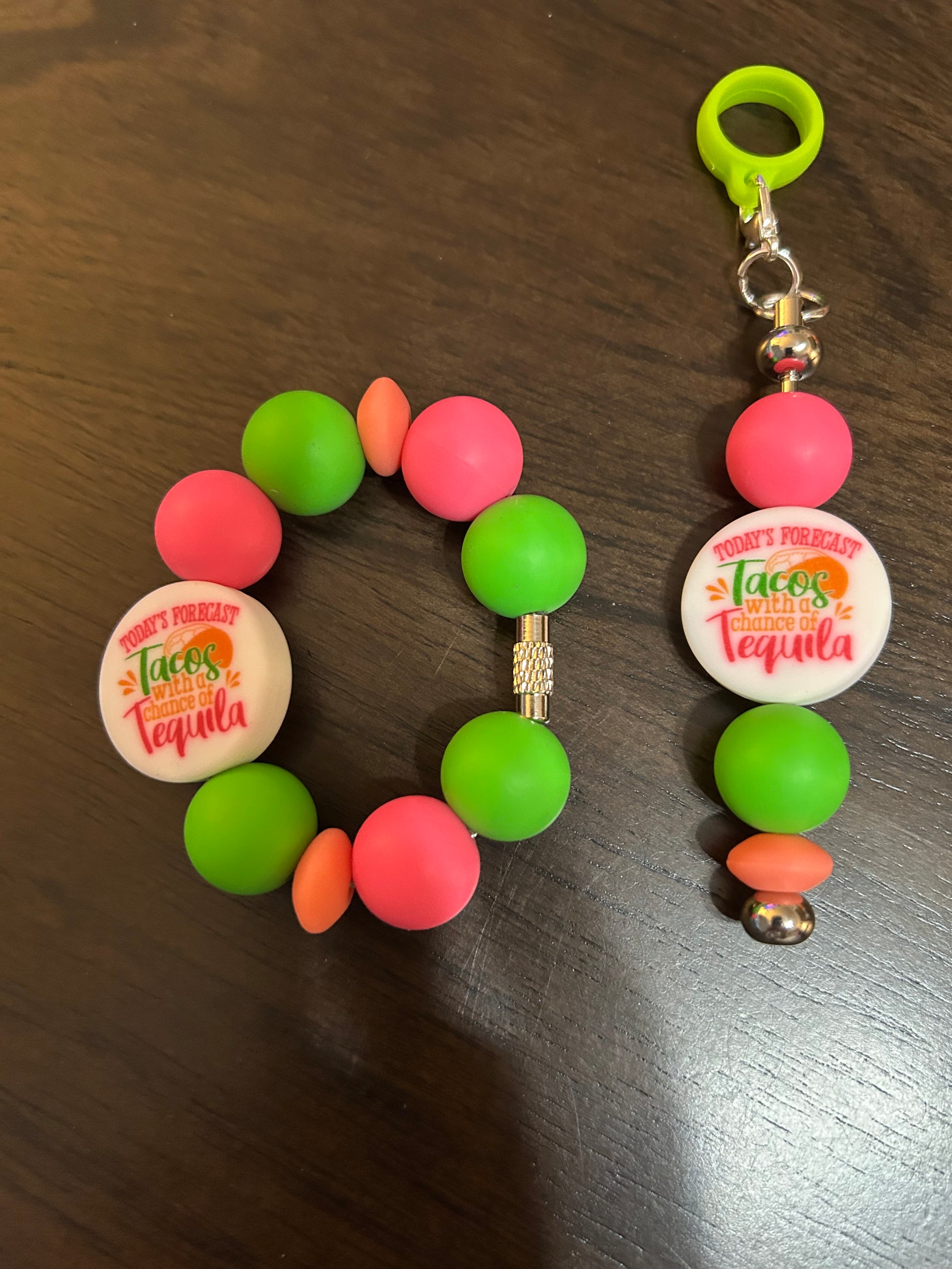 Today forecast tacos with a chance of tequila Straw and Handle Charm set