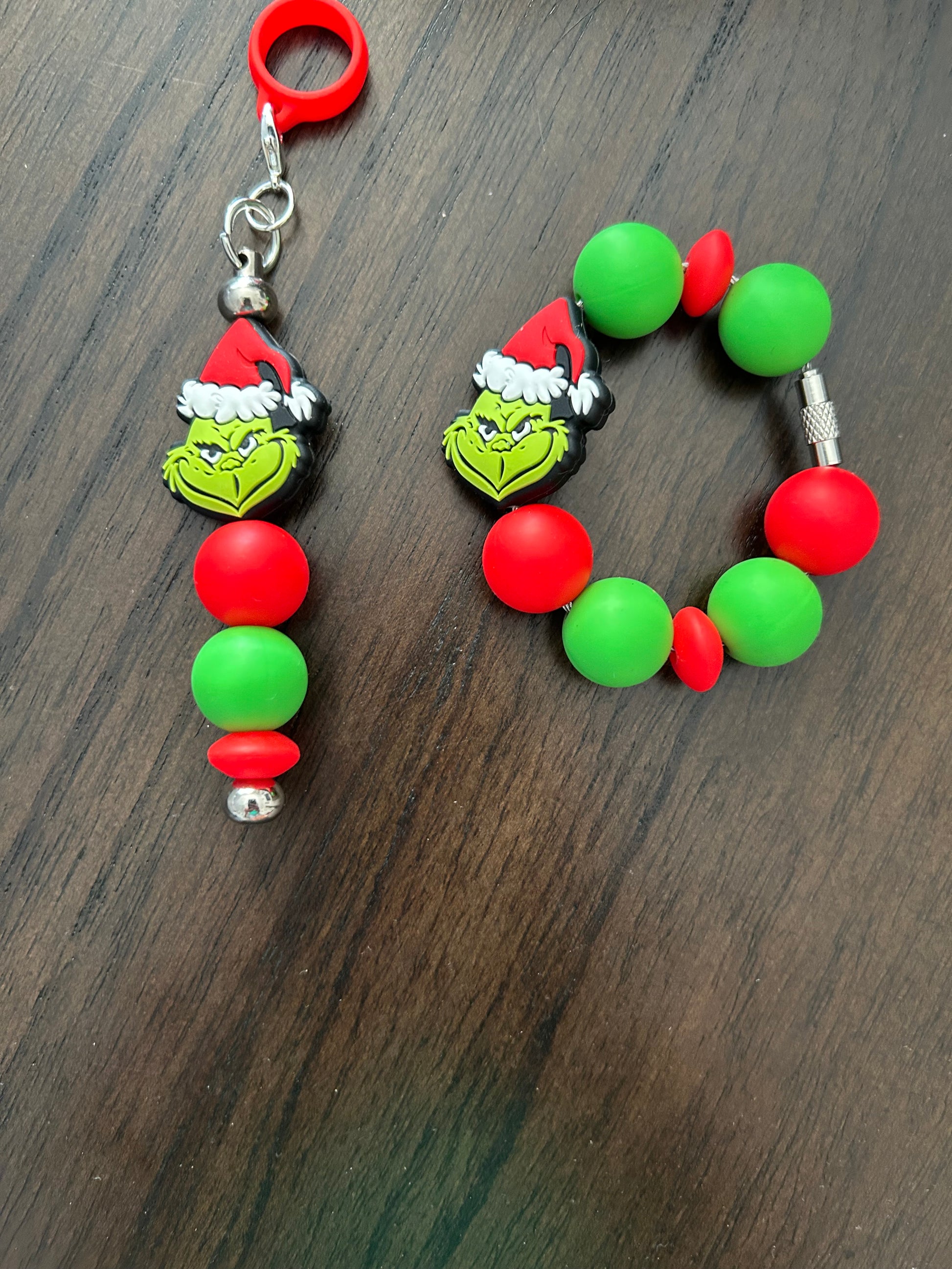 Green Guy Straw and Handle Charm set