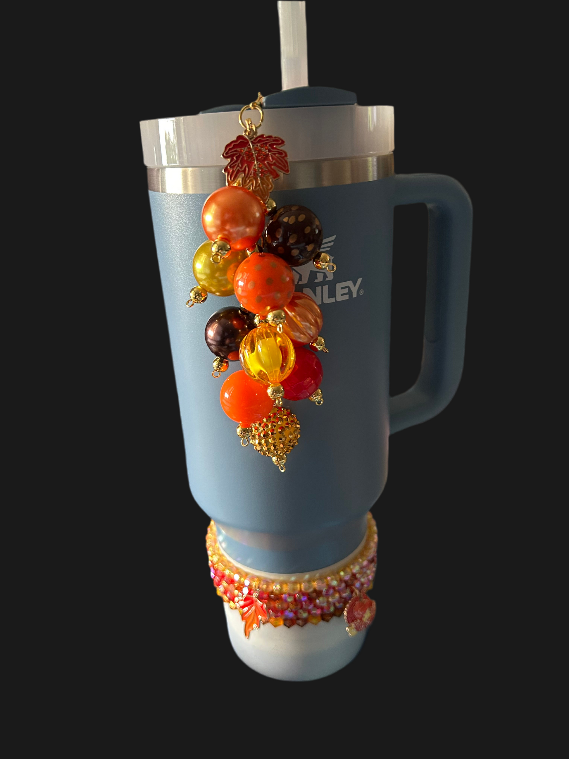 Fall Leaves Bauble Straw Charm