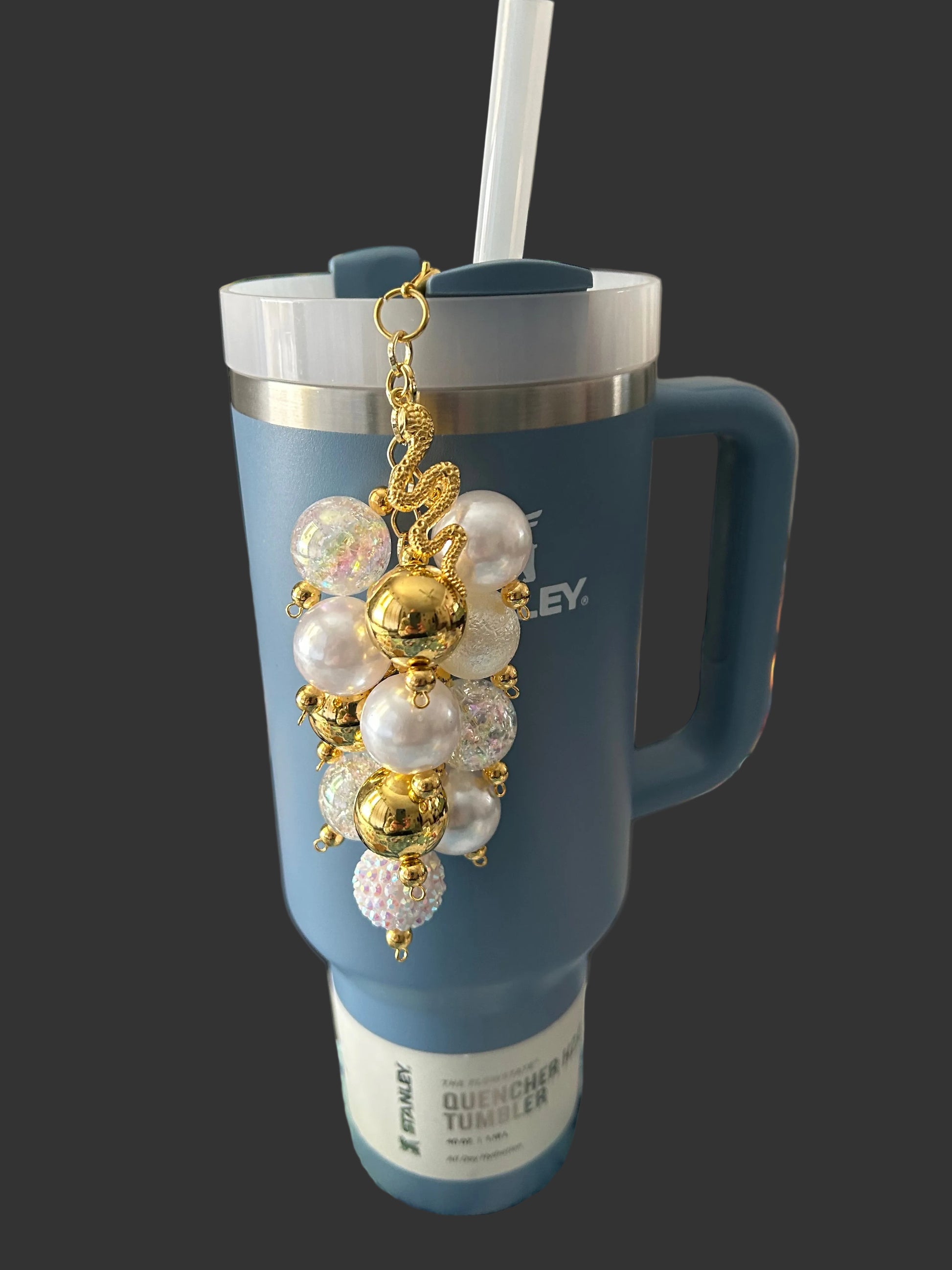 White Sankeskin Bauble Straw Charm