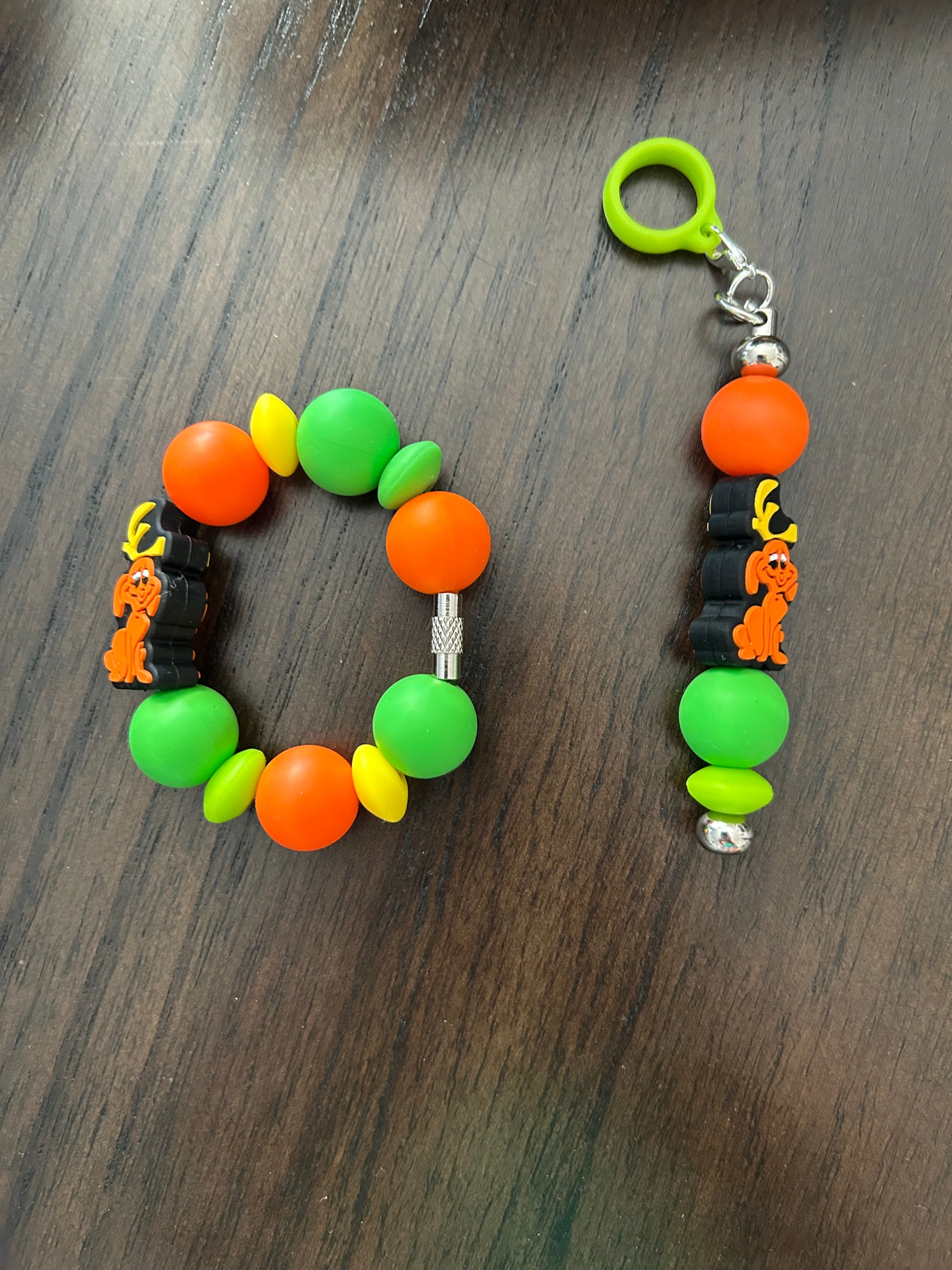 Antler Dog Straw and Handle Charm set