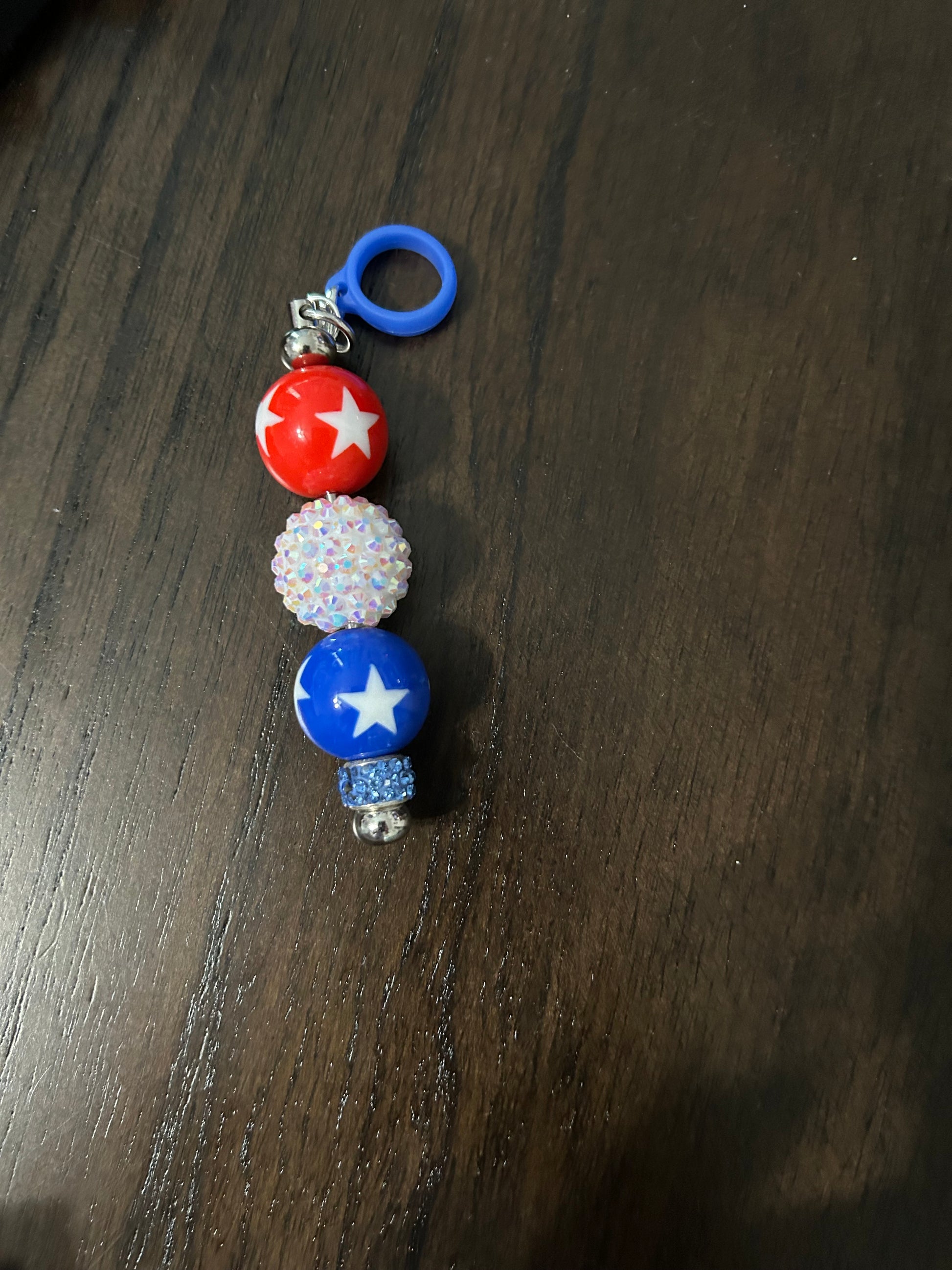 Red White and Blue Straw Charm