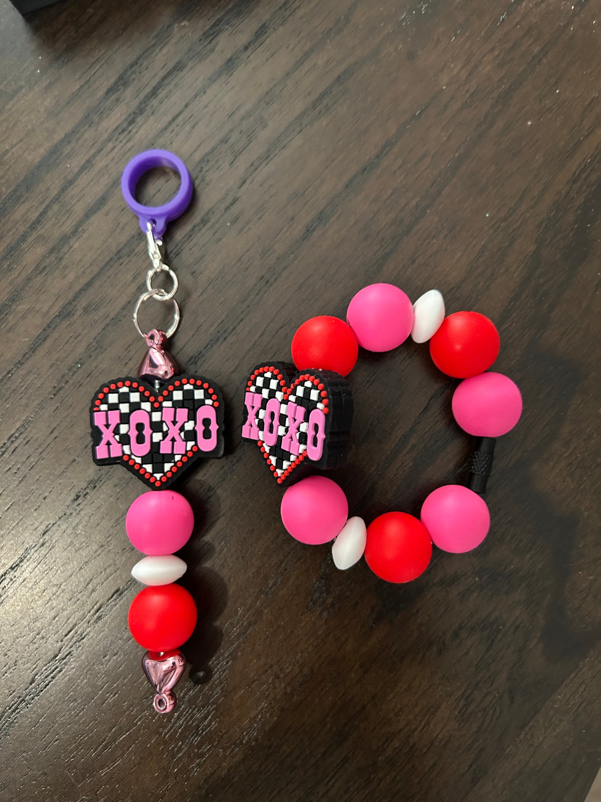 Heart Straw and Handle Charm set