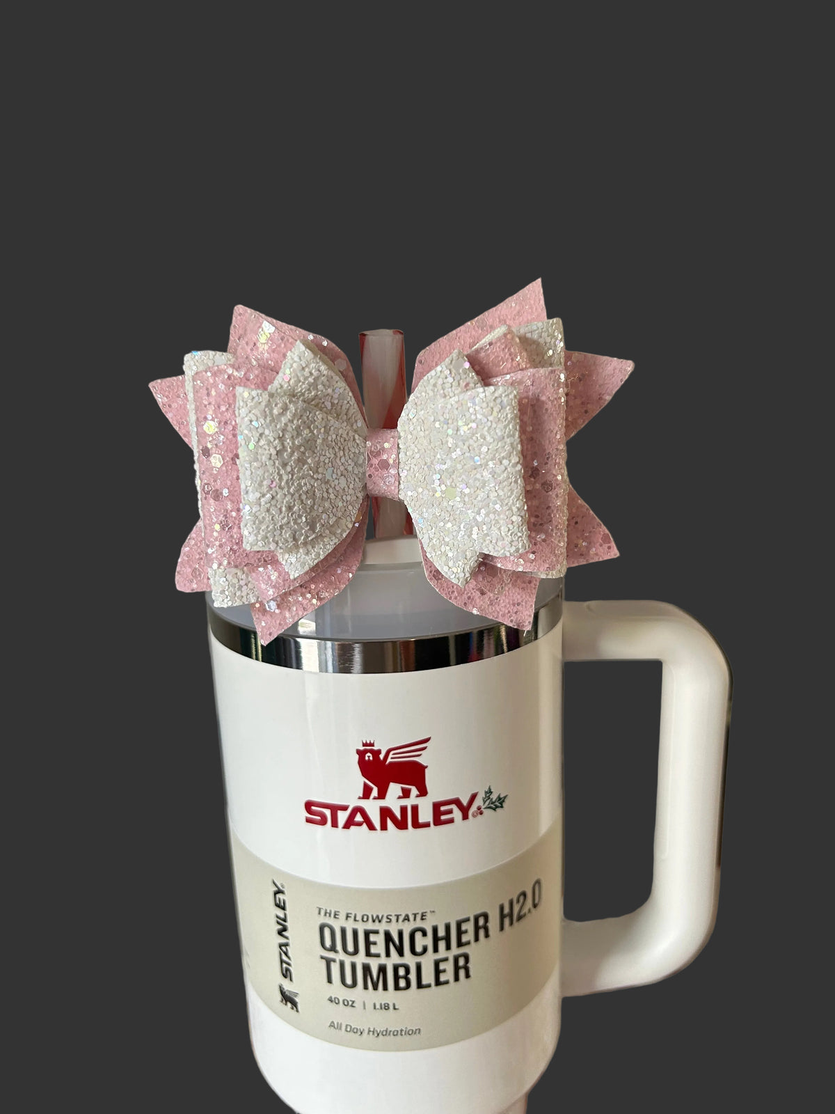 Pink and White Bow