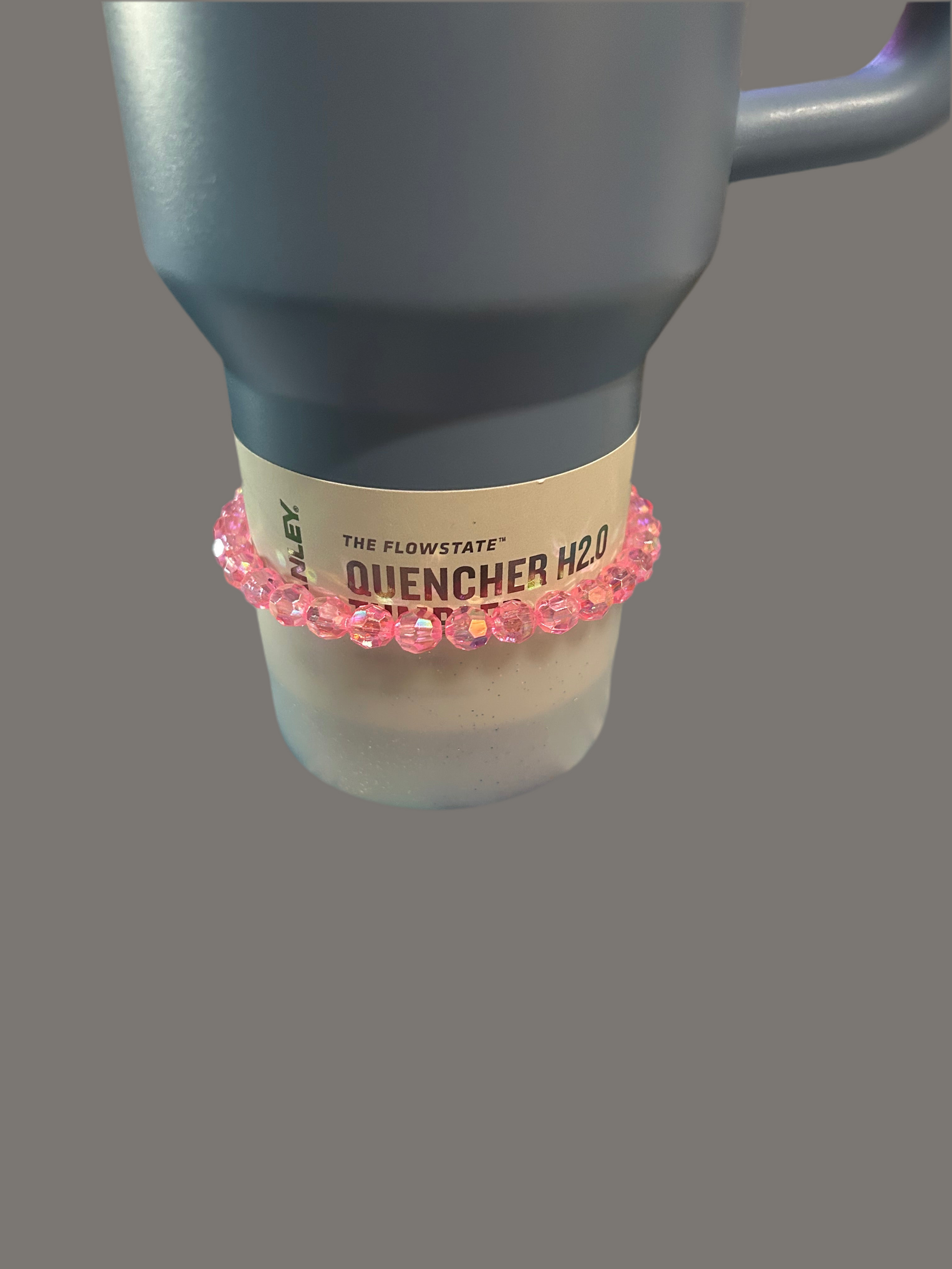 Transparent Pink Large Bead Bracelet 30/40 oz Tumbler