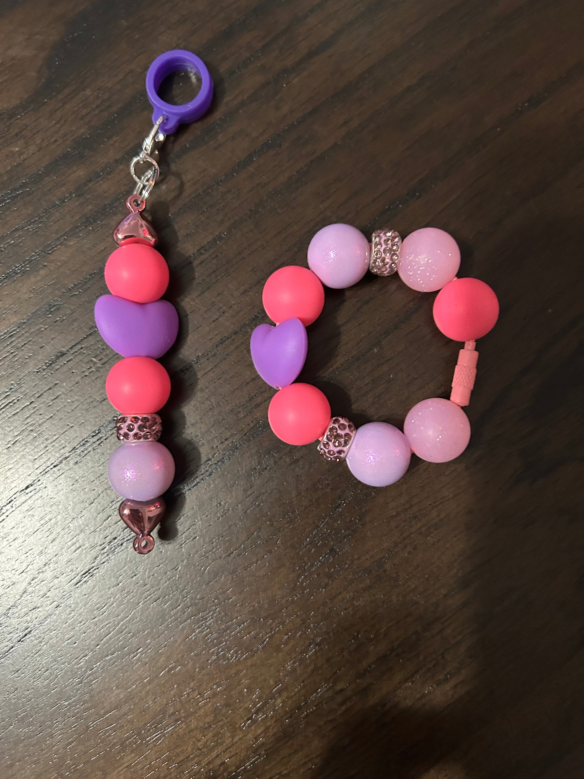 Heart Straw and Handle Charm set