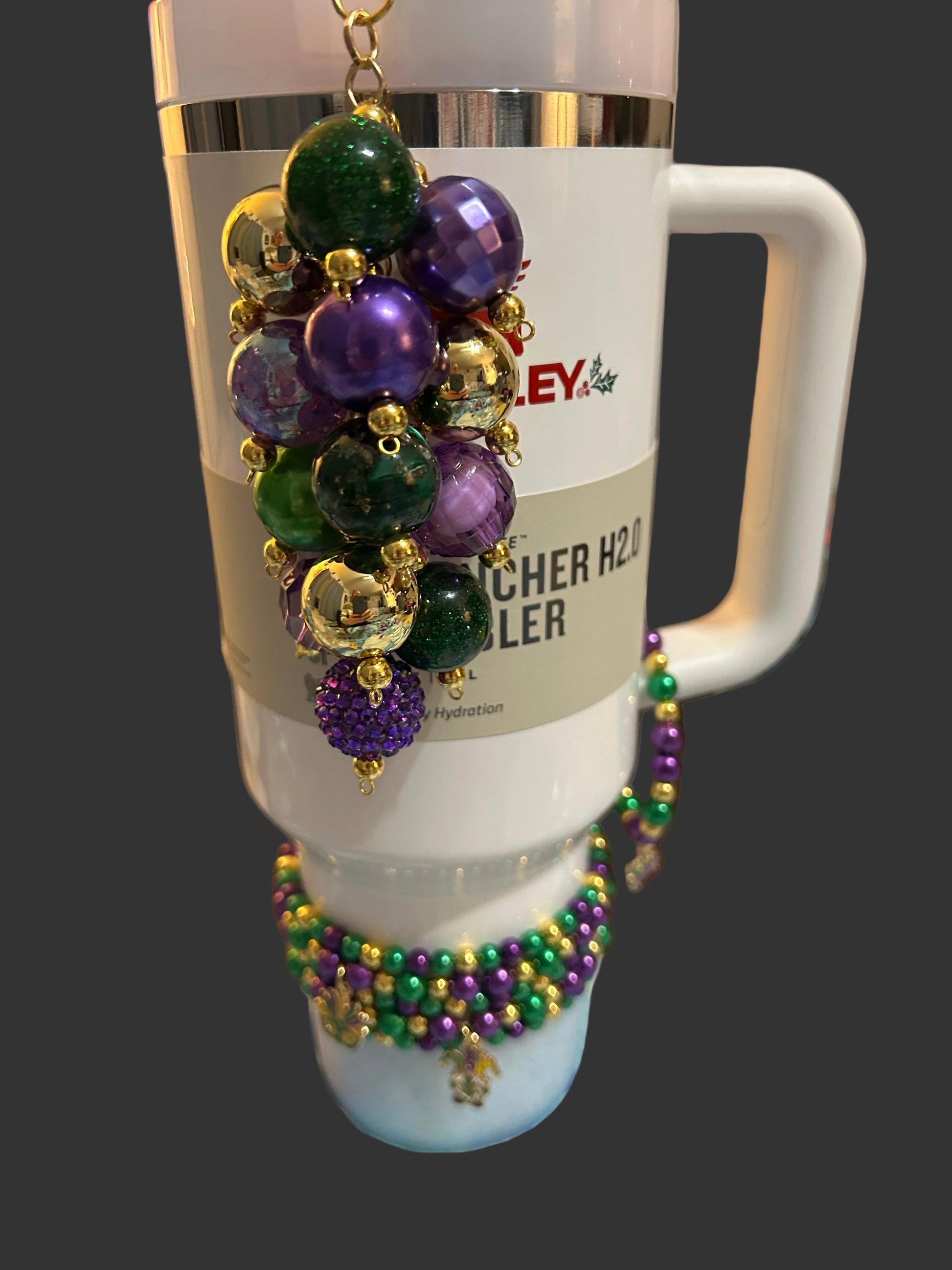 Mardi Gras Bauble Straw Charm