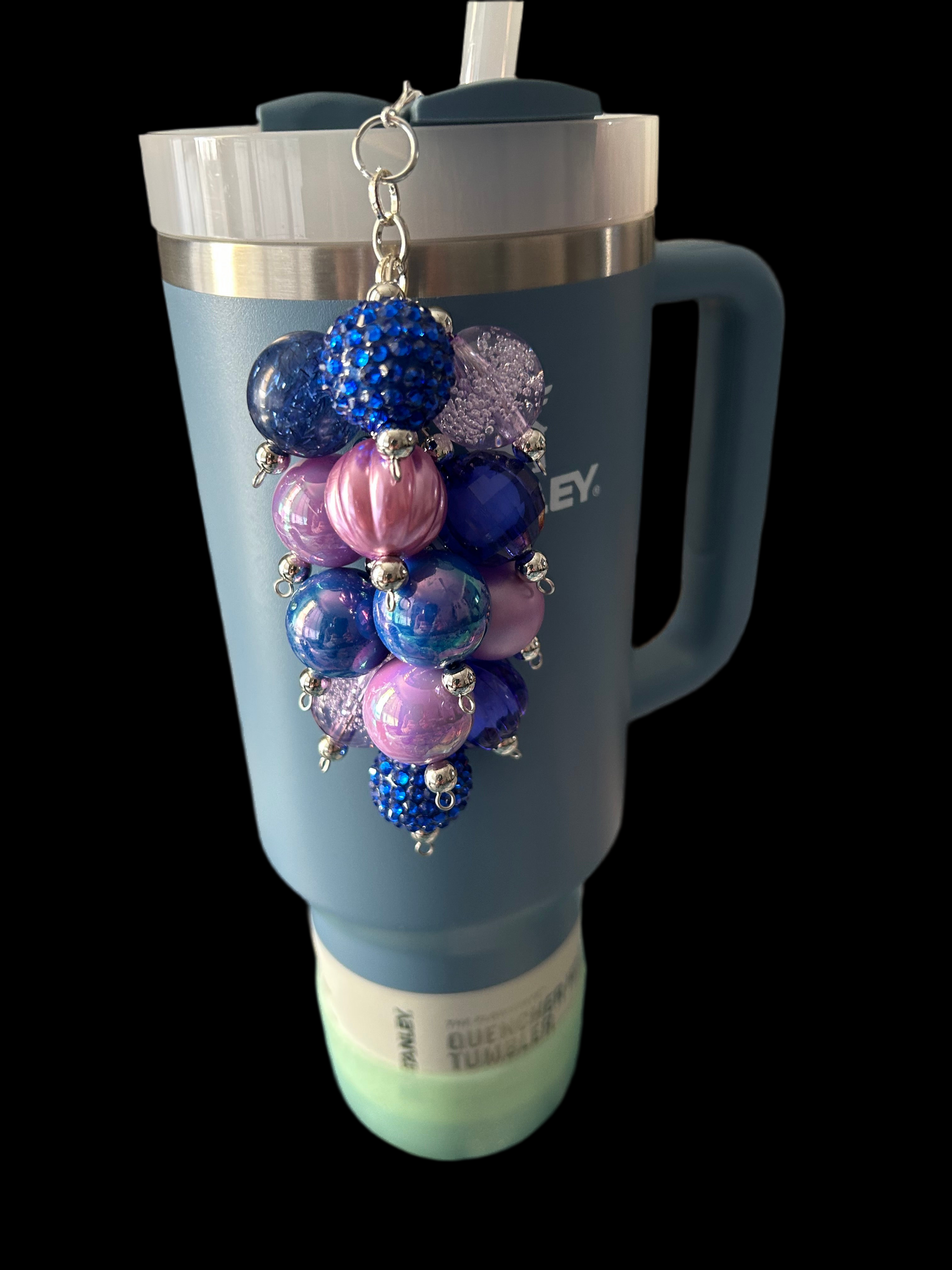 Blue and Purple Bauble Straw Charm