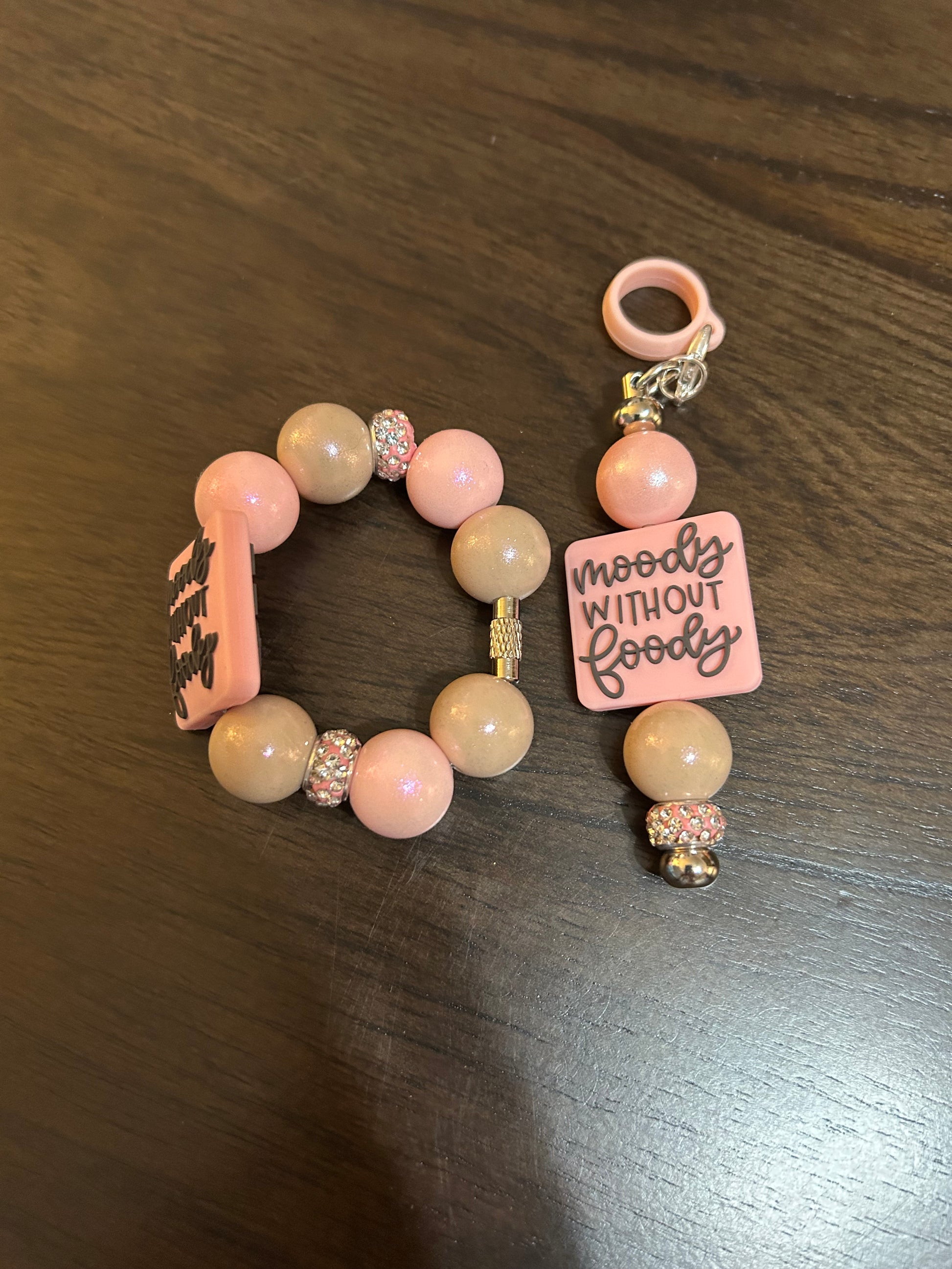 Moody without Foody Straw and Handle Charm set