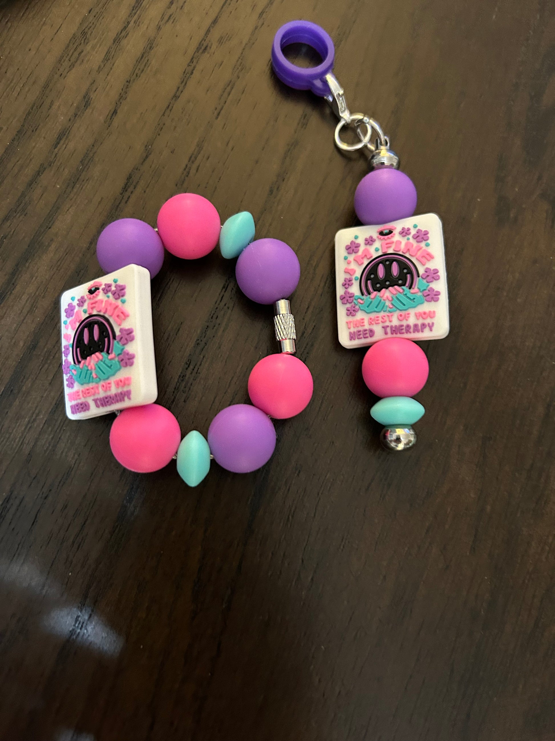 Adult Humor Straw and Handle Charm set