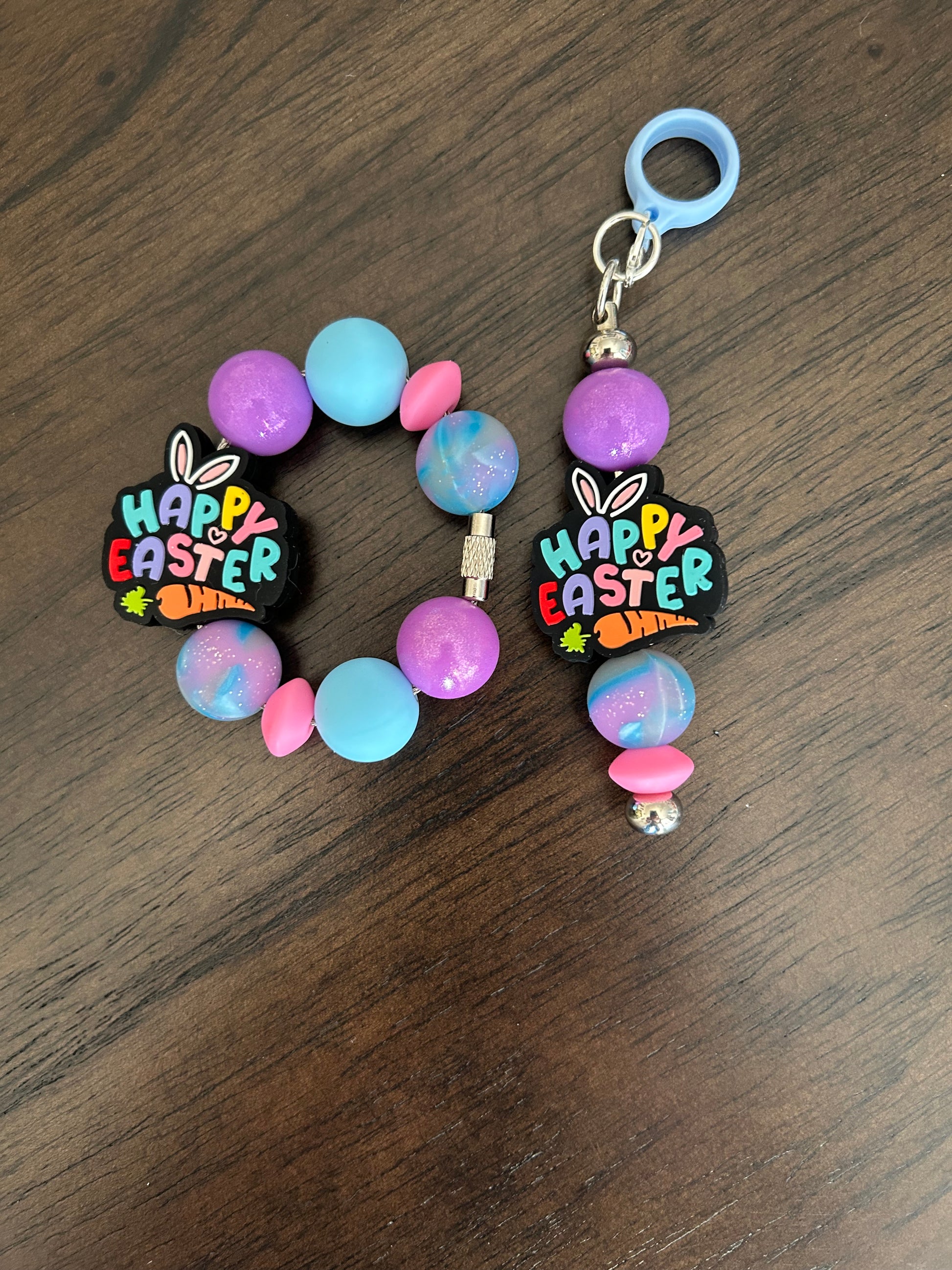 Easter Straw and Handle Charm set